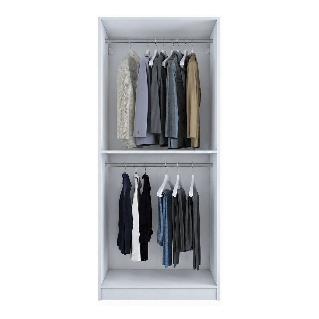 Dulap haine BA230, 90 x 210 x 57,5 cm, alb, PAL, spatiu de depozitare, fixare pe perete — imaginea 5