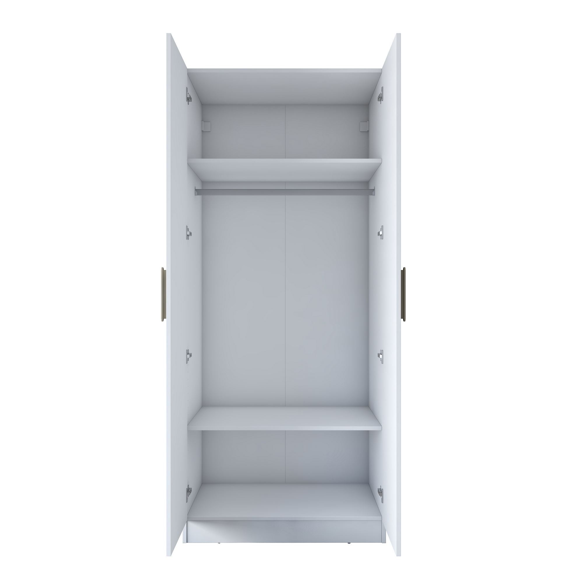 Dulap haine BA181, 90 x 210 x 57,5 cm, alb, PAL, spatiu de depozitare, fixare pe perete — imaginea 2