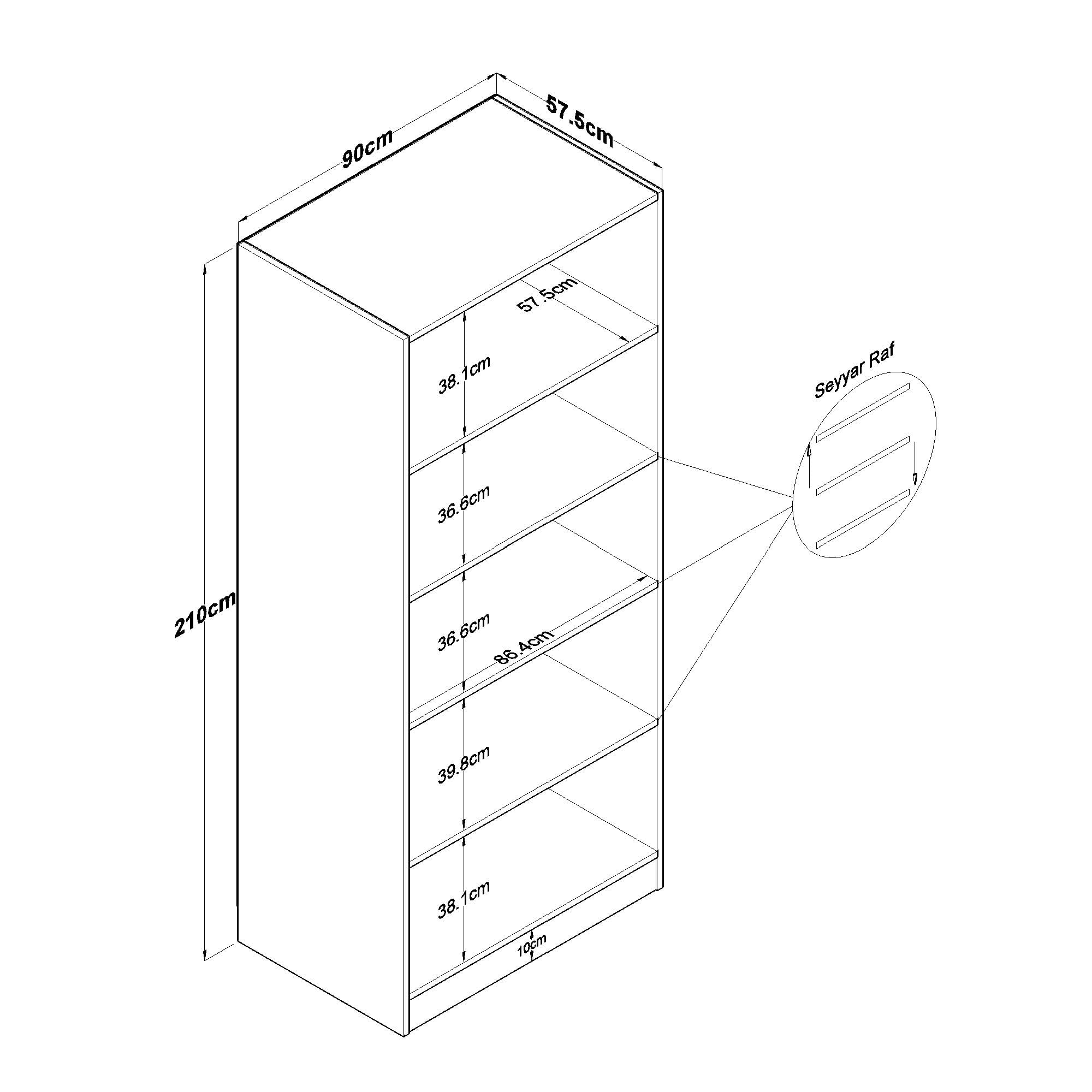 Dulap haine BA202, 90 x 210 x 57,5 cm, alb, PAL, spatiu de depozitare, fixare pe perete — imaginea 4