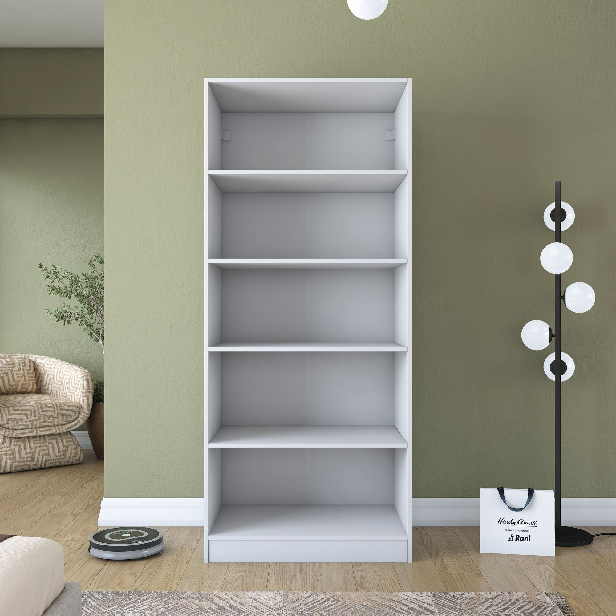 Dulap haine BA202, 90 x 210 x 57,5 cm, alb, PAL, spatiu de depozitare, fixare pe perete — imaginea 12