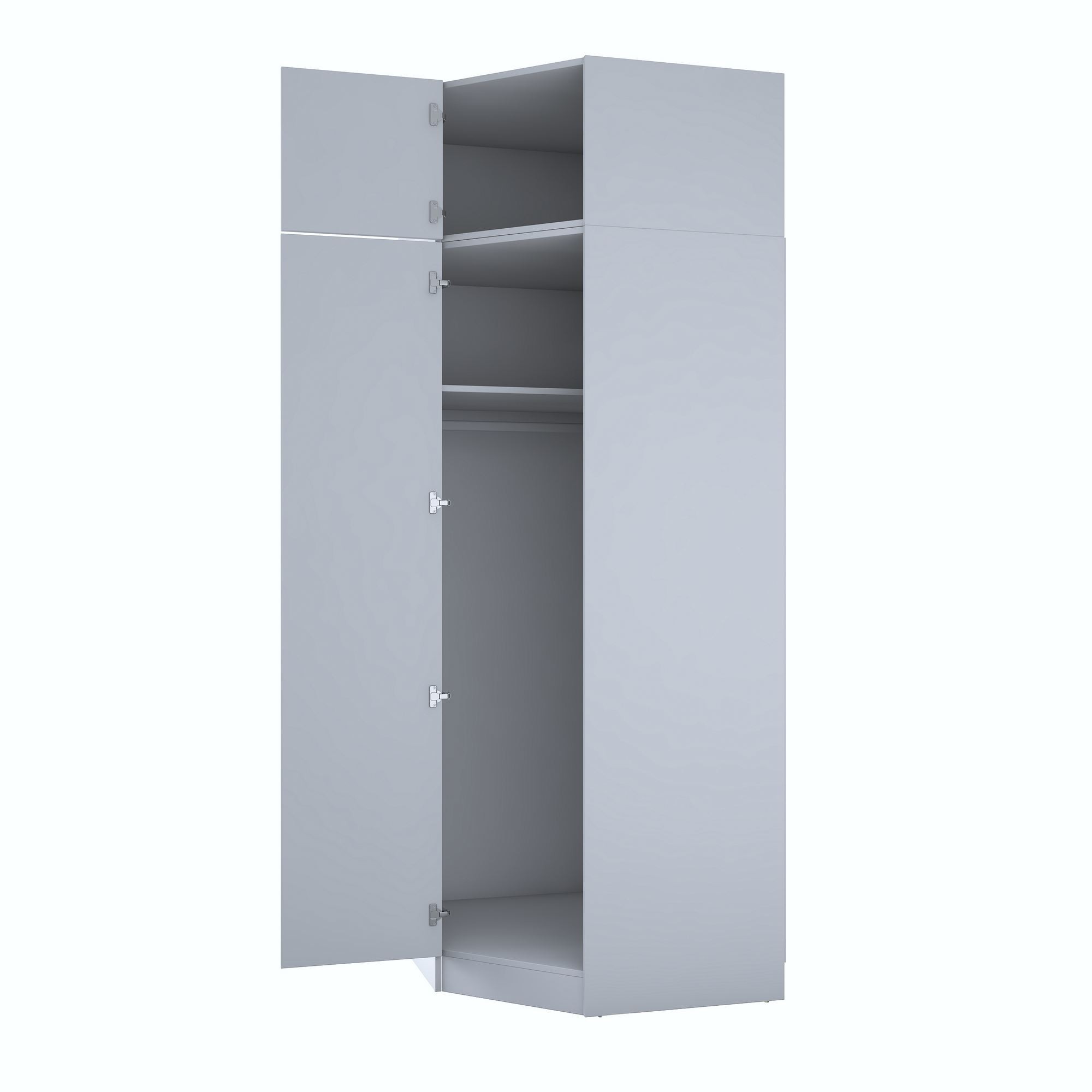 Dulap haine BA213, 91 x 255 x 57,5 cm, alb, PAL, spatiu de depozitare, fixare pe perete — imaginea 2