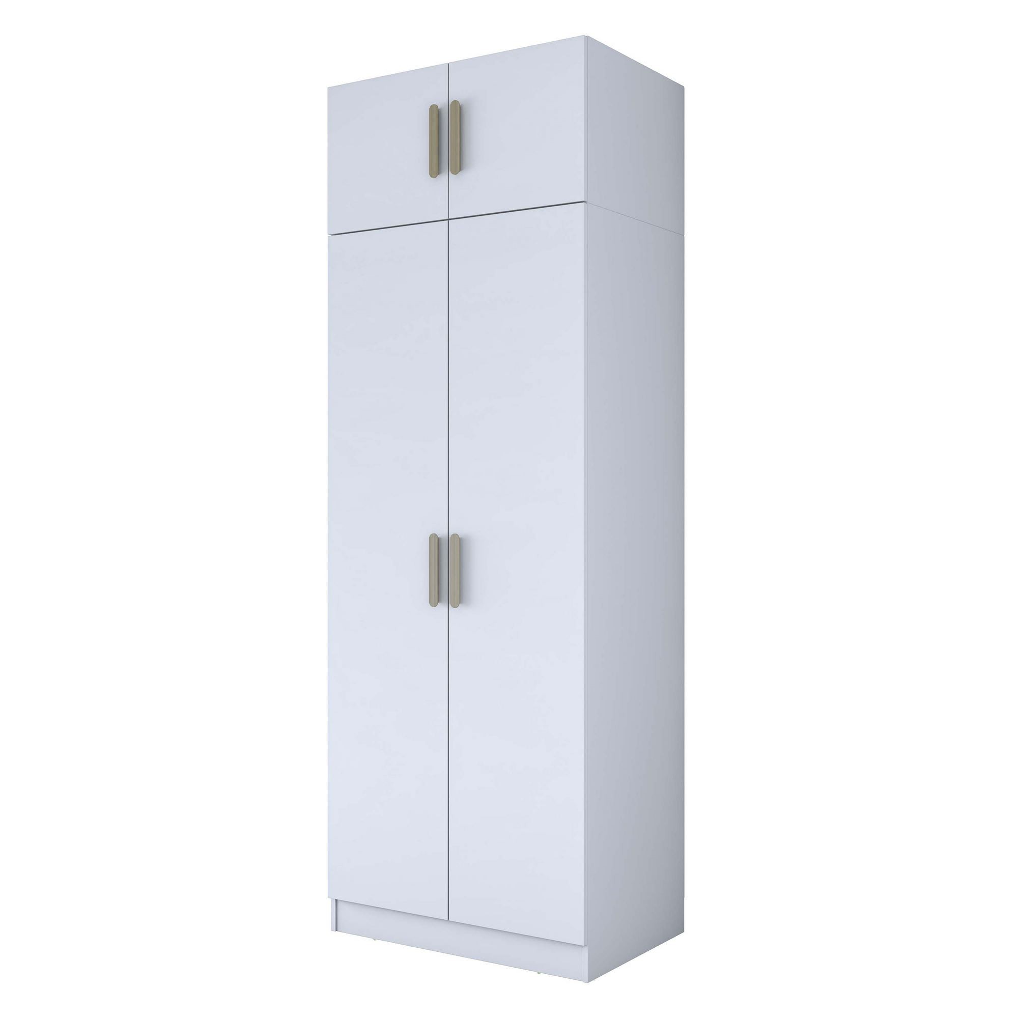Dulap haine BA210, 90 x 255 x 57,5 cm, alb, PAL, spatiu de depozitare, fixare pe perete — imaginea 3