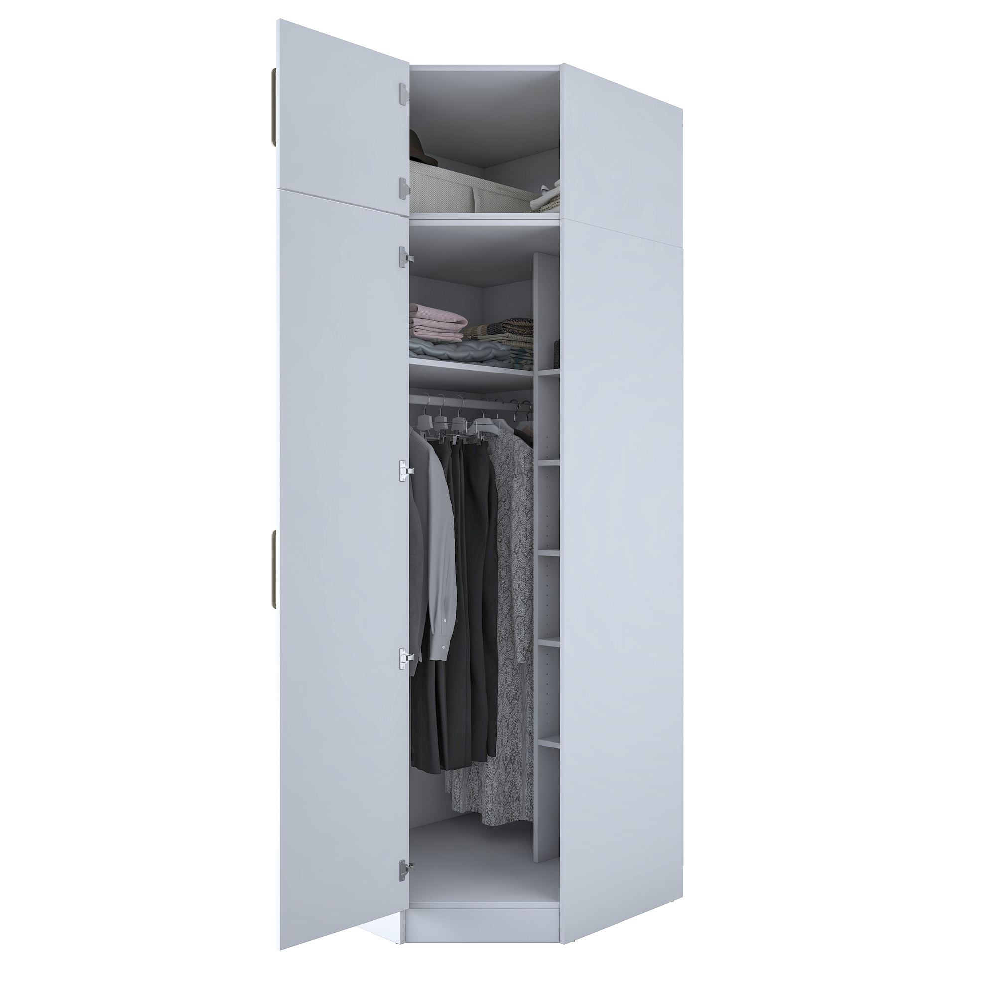 Dulap haine BA213, 91 x 255 x 57,5 cm, alb, PAL, spatiu de depozitare, fixare pe perete — imaginea 5