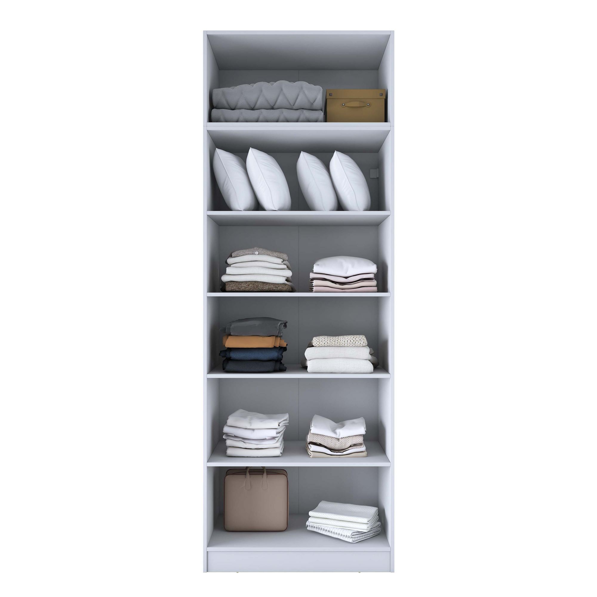 Dulap haine BA210, 90 x 255 x 57,5 cm, alb, PAL, spatiu de depozitare, fixare pe perete — imaginea 6