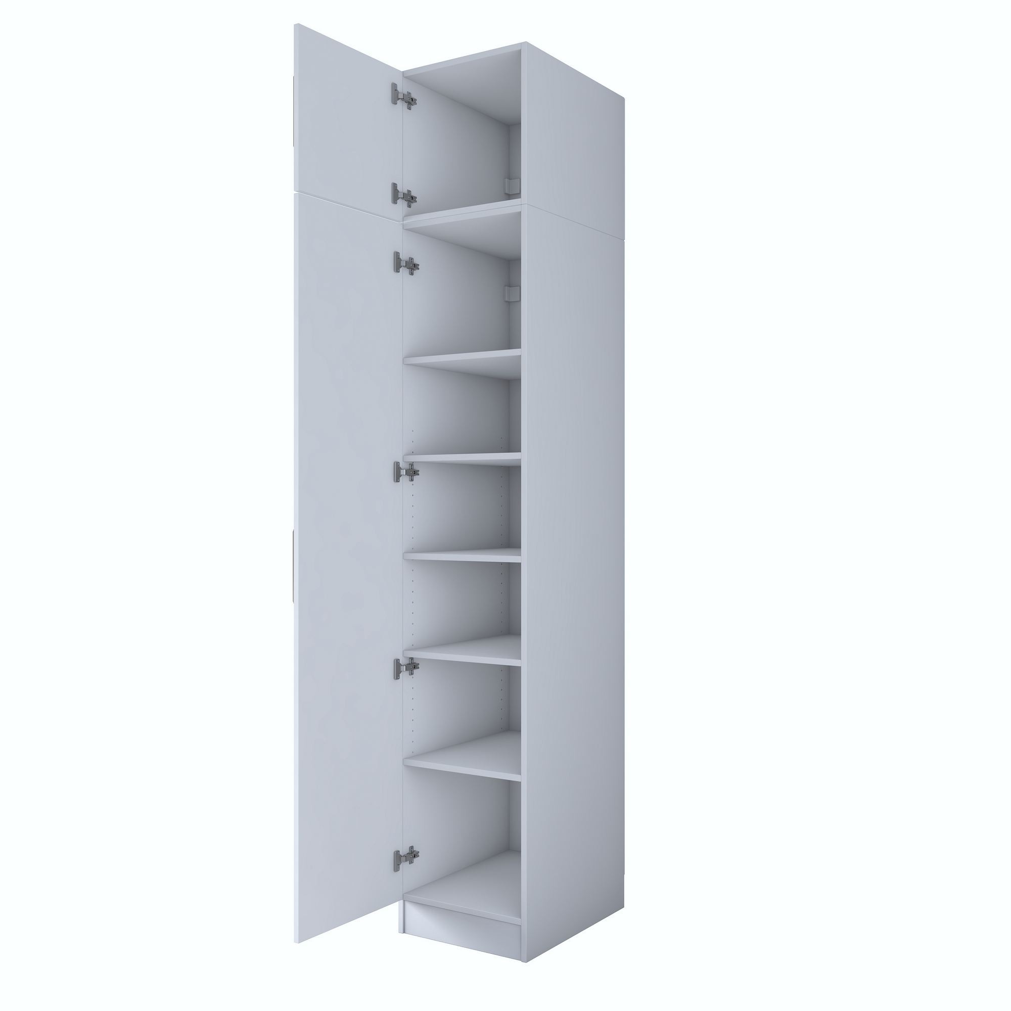 Dulap haine BA212, 45 x 255 x 57,5 cm, alb, PAL, spatiu de depozitare, fixare pe perete — imaginea 4
