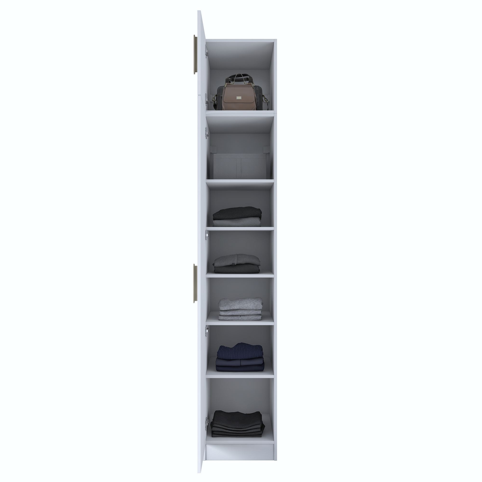 Dulap haine BA212, 45 x 255 x 57,5 cm, alb, PAL, spatiu de depozitare, fixare pe perete — imaginea 7