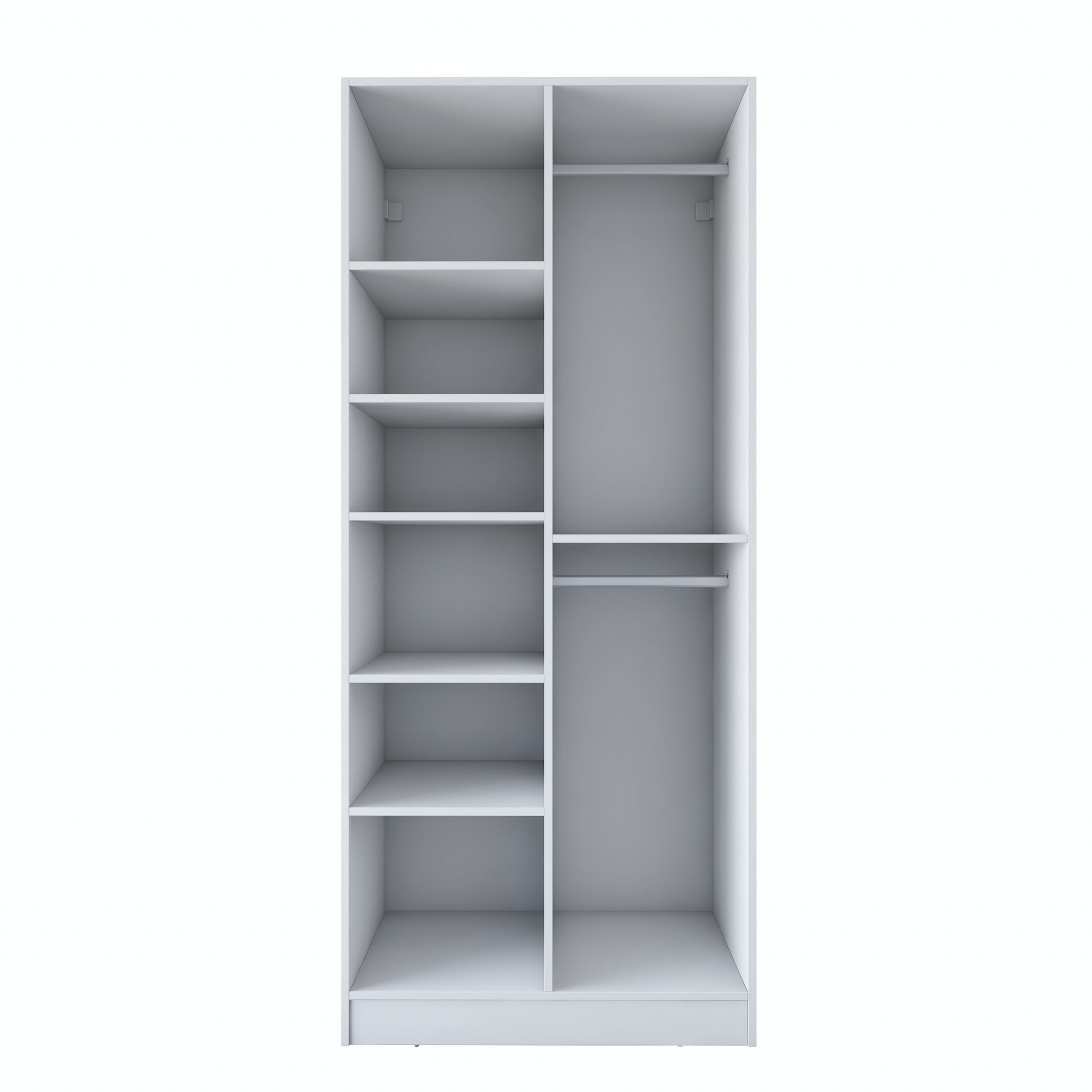 Dulap haine BA220, 90 x 210 x 57,5 cm, alb, PAL, spatiu de depozitare, fixare pe perete — imaginea 6