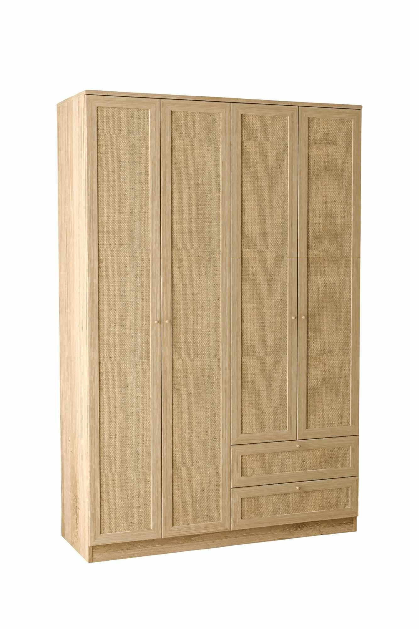 Dulap haine Baru 210, 137 x 210 x 52 cm, bej, PAL melaminat, organizare haine — imaginea 2