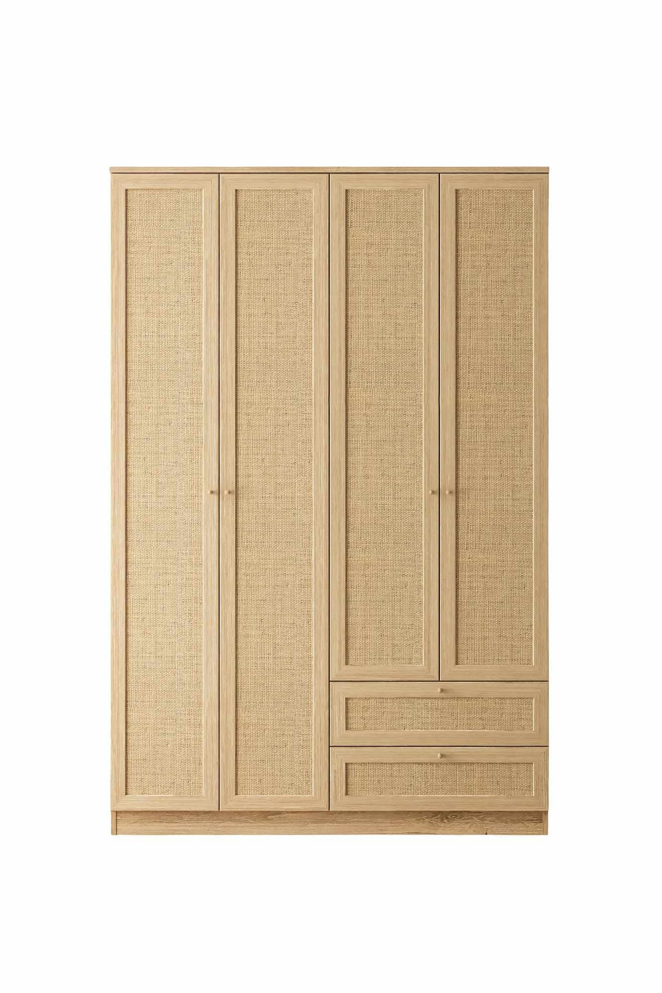 Dulap haine Baru 210, 137 x 210 x 52 cm, bej, PAL melaminat, organizare haine — imaginea 4