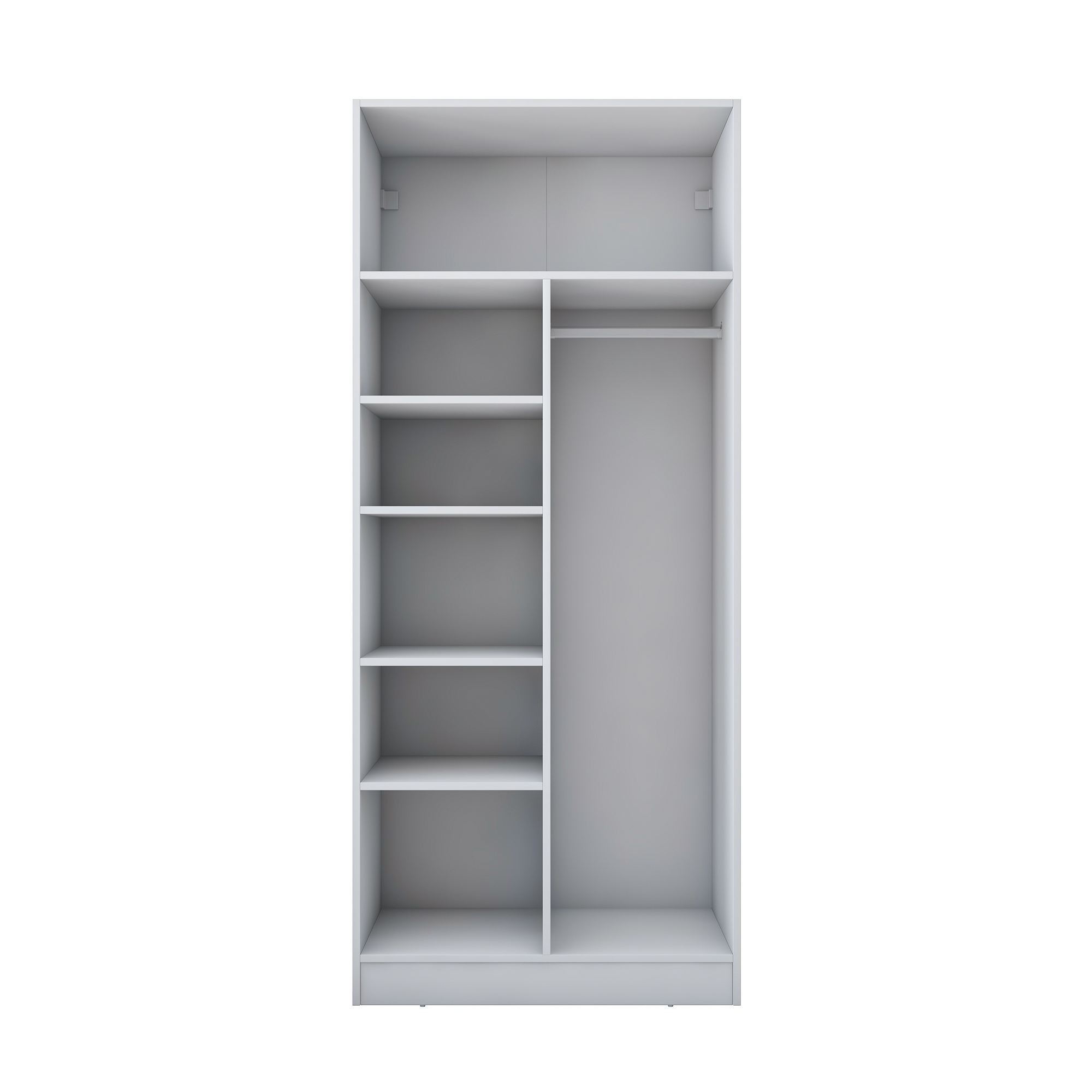Dulap haine BA224, 90 x 210 x 57,5 cm, alb, PAL, spatiu de depozitare, fixare pe perete — imaginea 10