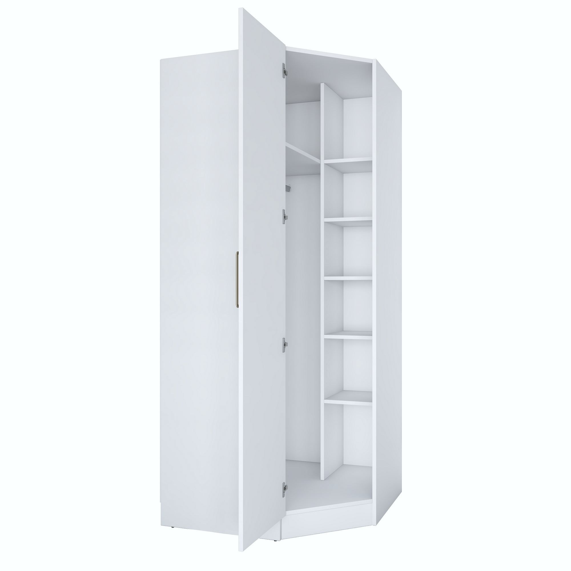 Dulap haine BA205, 91 x 210 x 57,5 cm, alb, PAL, spatiu de depozitare, fixare pe perete — imaginea 3