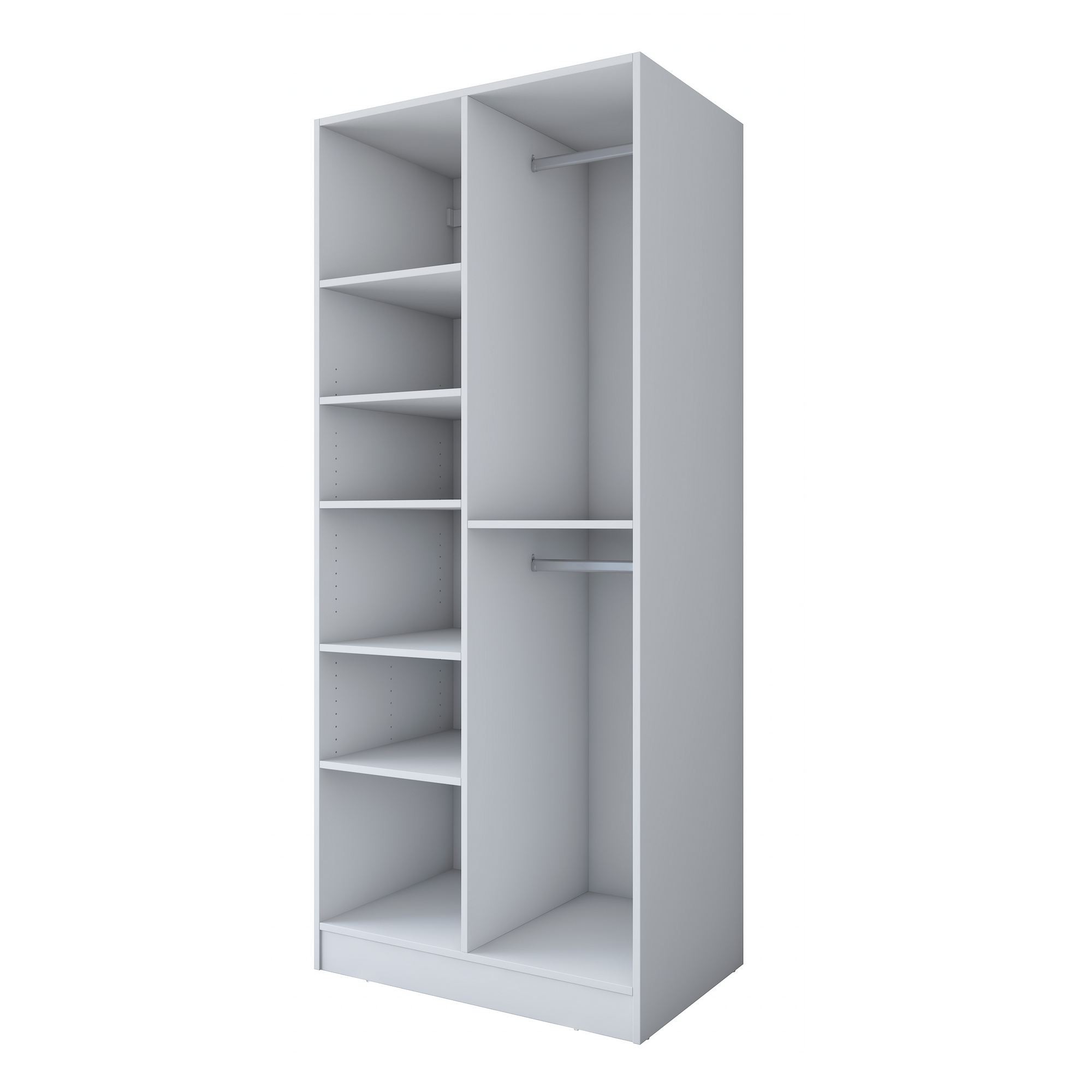 Dulap haine BA221, 90 x 210 x 57,5 cm, alb, PAL, spatiu de depozitare, fixare pe perete — imaginea 6