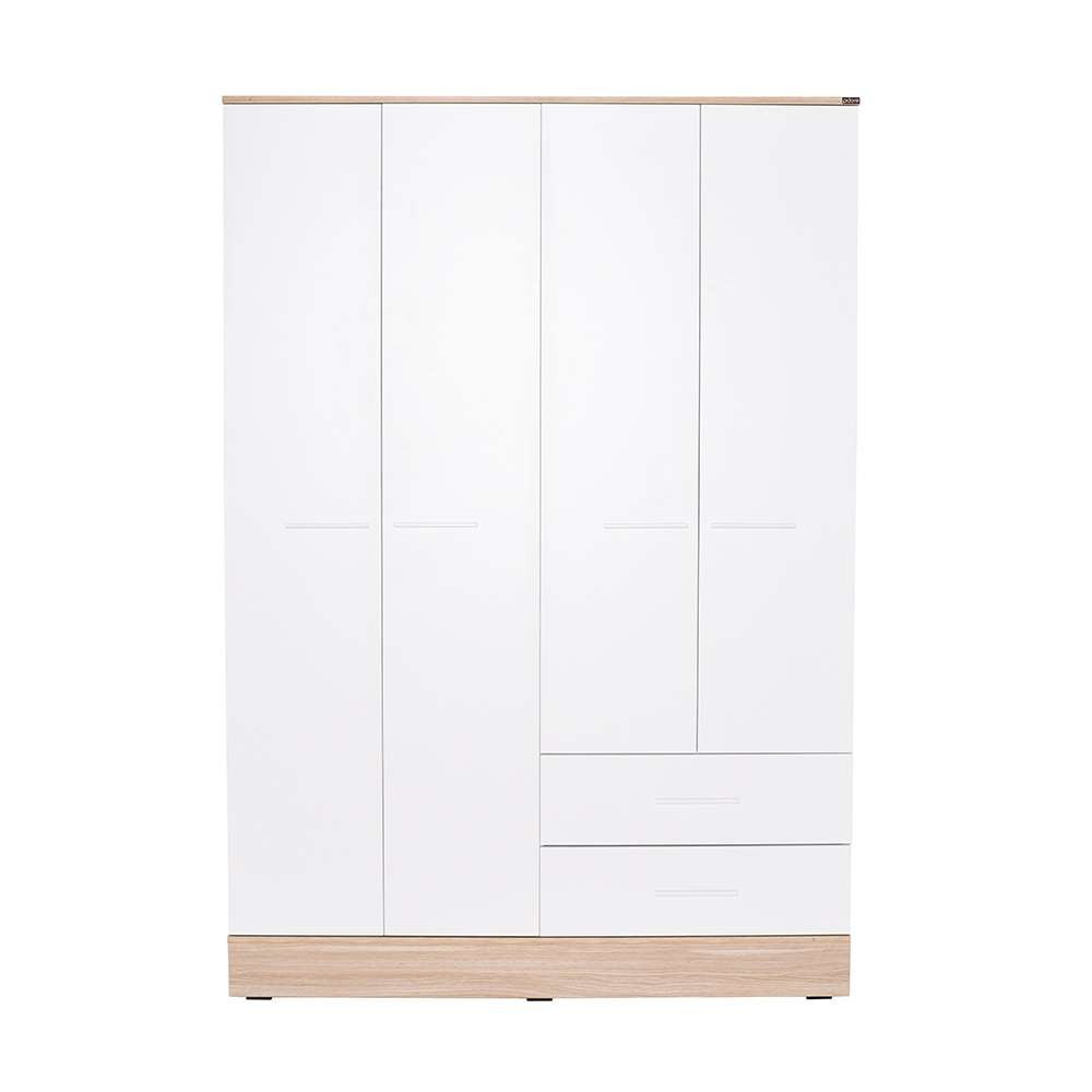 Dulap haine Base 4, 137 x 198 x 52 cm, alb, PAL melaminat, spatiu de depozitare, fixare pe perete — imaginea 2