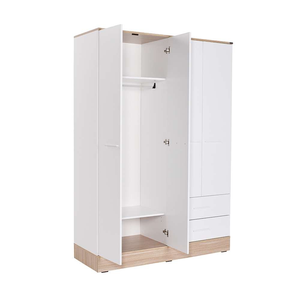 Dulap haine Base 4, 137 x 198 x 52 cm, alb, PAL melaminat, spatiu de depozitare, fixare pe perete — imaginea 3