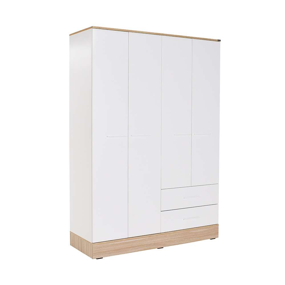 Dulap haine Base 4, 137 x 198 x 52 cm, alb, PAL melaminat, spatiu de depozitare, fixare pe perete — imaginea 4