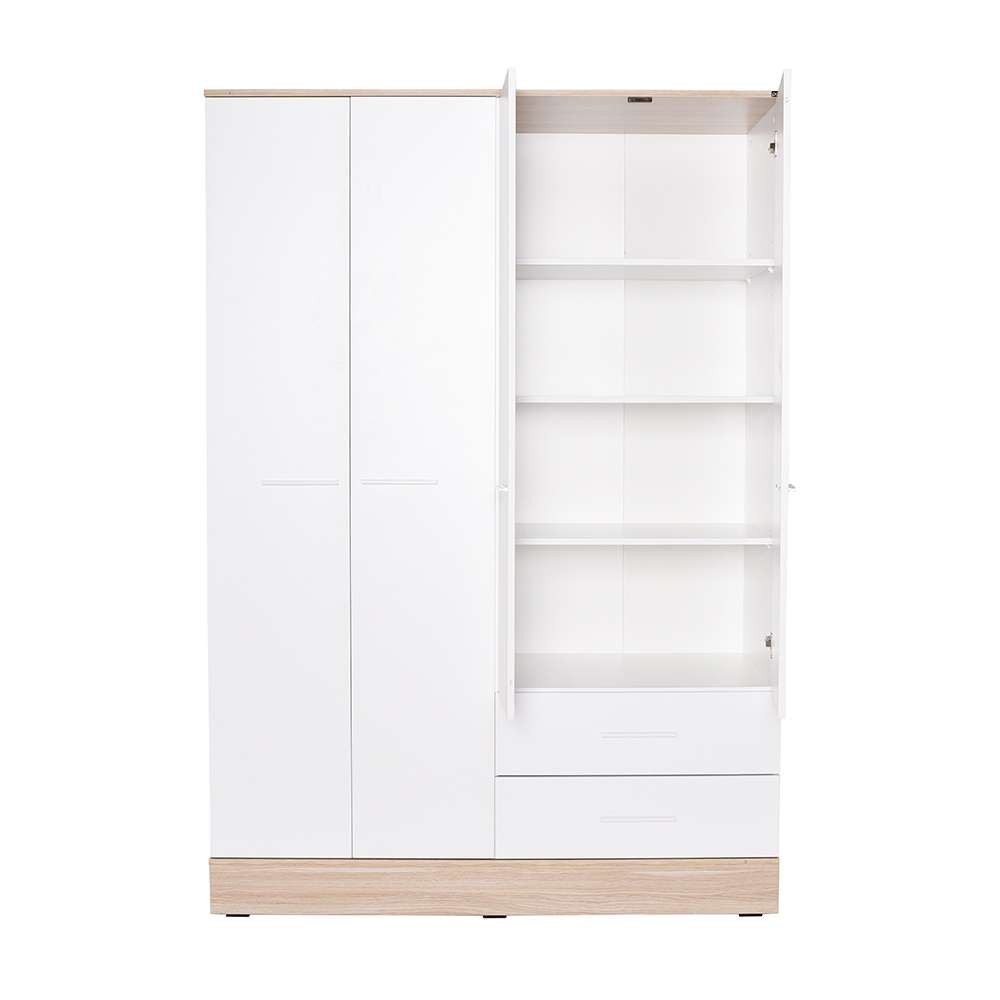 Dulap haine Base 4, 137 x 198 x 52 cm, alb, PAL melaminat, spatiu de depozitare, fixare pe perete — imaginea 5