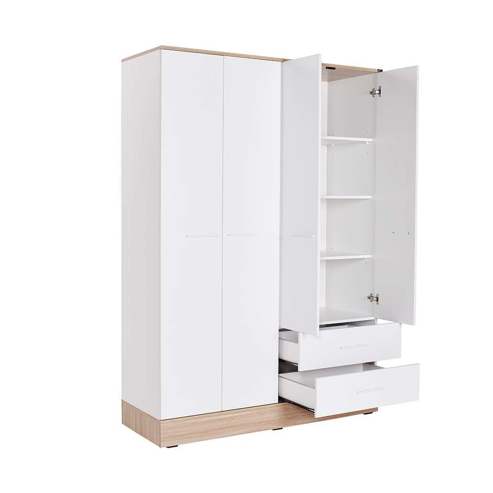 Dulap haine Base 4, 137 x 198 x 52 cm, alb, PAL melaminat, spatiu de depozitare, fixare pe perete — imaginea 7