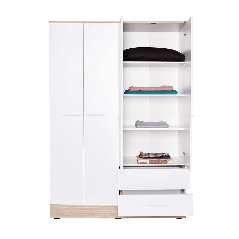 Dulap haine Base 4, 137 x 198 x 52 cm, alb, PAL melaminat, spatiu de depozitare, fixare pe perete — imaginea 9