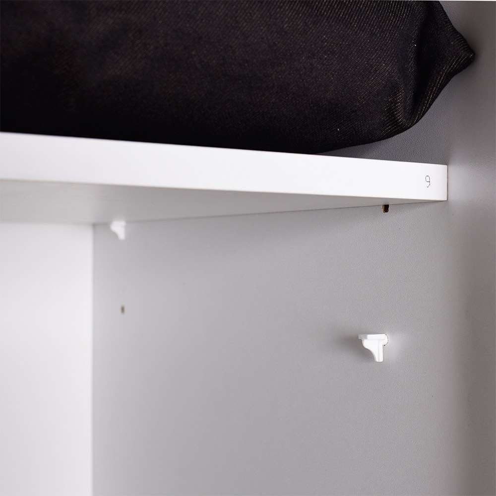 Dulap haine Base 4, 137 x 198 x 52 cm, alb, PAL melaminat, spatiu de depozitare, fixare pe perete — imaginea 10