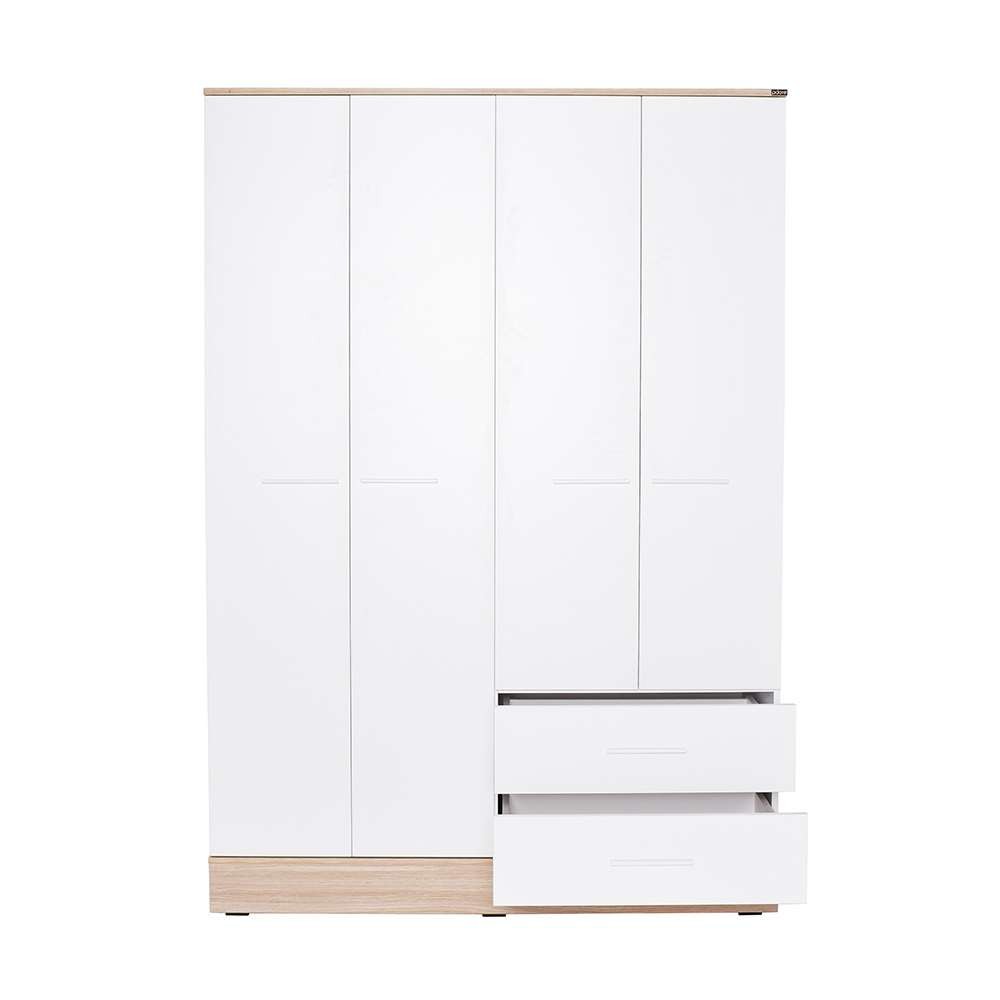 Dulap haine Base 4, 137 x 198 x 52 cm, alb, PAL melaminat, spatiu de depozitare, fixare pe perete — imaginea 14