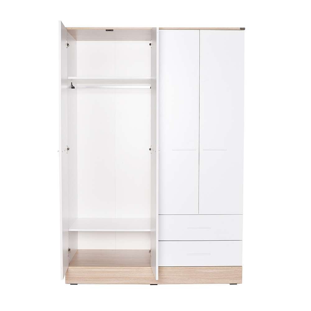 Dulap haine Base 4, 137 x 198 x 52 cm, alb, PAL melaminat, spatiu de depozitare, fixare pe perete — imaginea 16