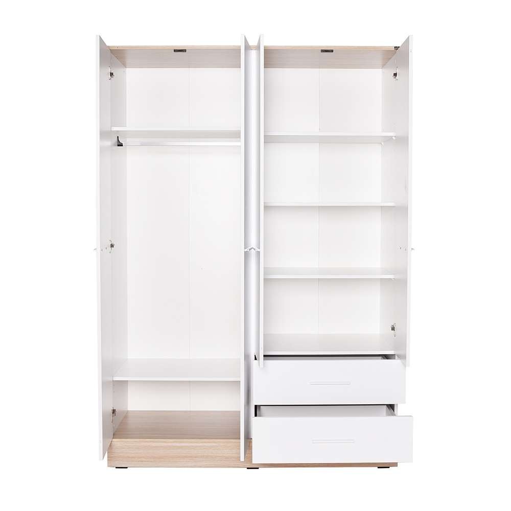 Dulap haine Base 4, 137 x 198 x 52 cm, alb, PAL melaminat, spatiu de depozitare, fixare pe perete — imaginea 17