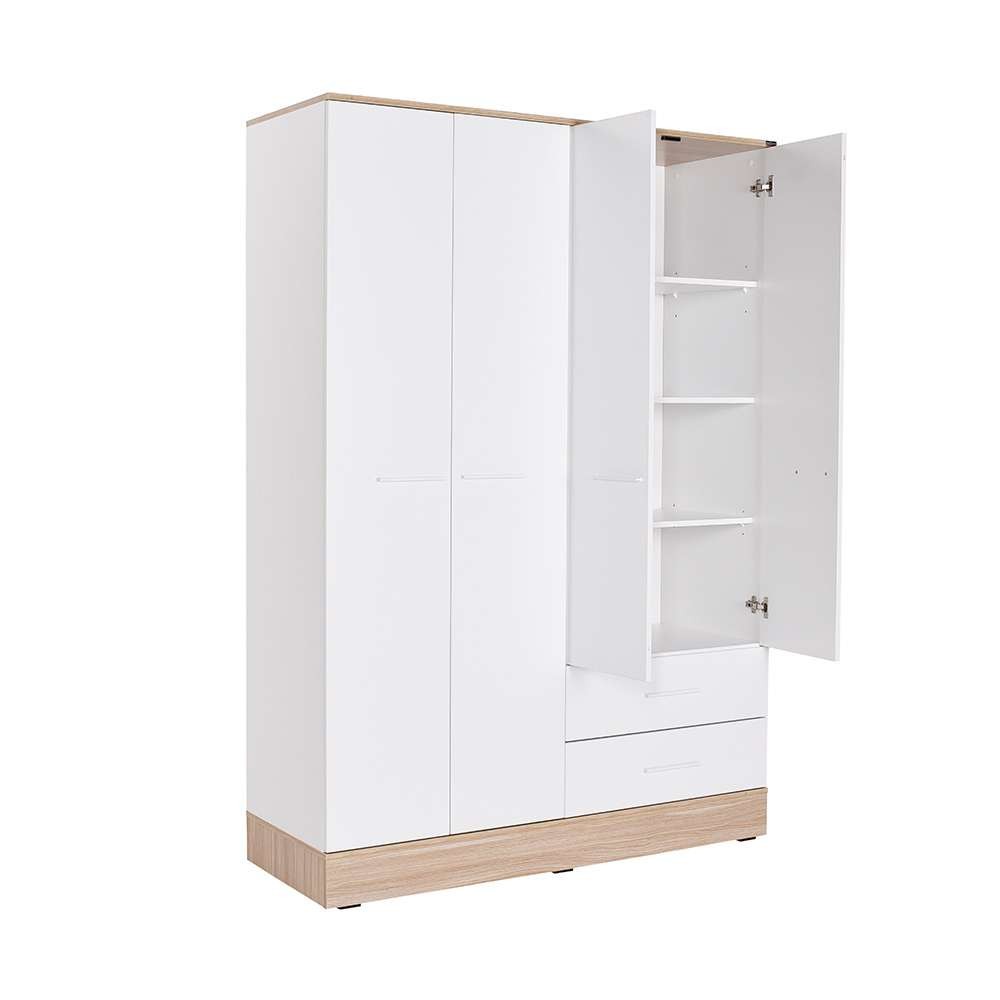 Dulap haine Base 4, 137 x 198 x 52 cm, alb, PAL melaminat, spatiu de depozitare, fixare pe perete — imaginea 18