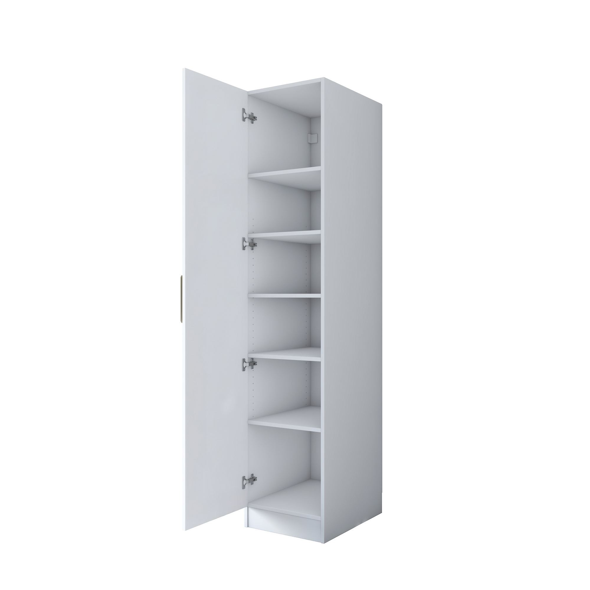 Dulap haine BA190, 45 x 210 x 57,5 cm, alb, PAL, spatiu de depozitare, fixare pe perete — imaginea 6