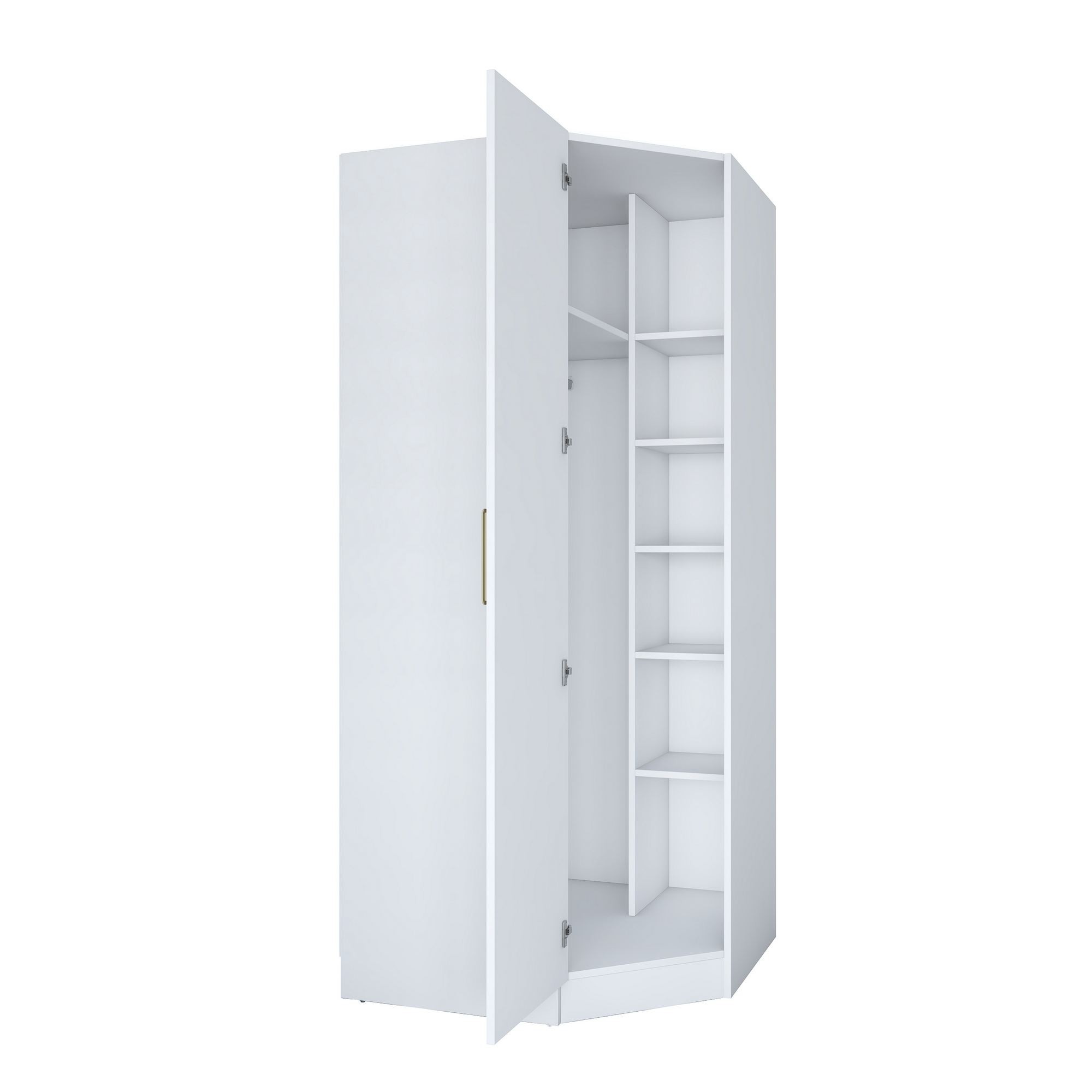 Dulap haine BA183, 91 x 210 x 57,5 cm, alb, PAL, spatiu de depozitare, fixare pe perete — imaginea 2