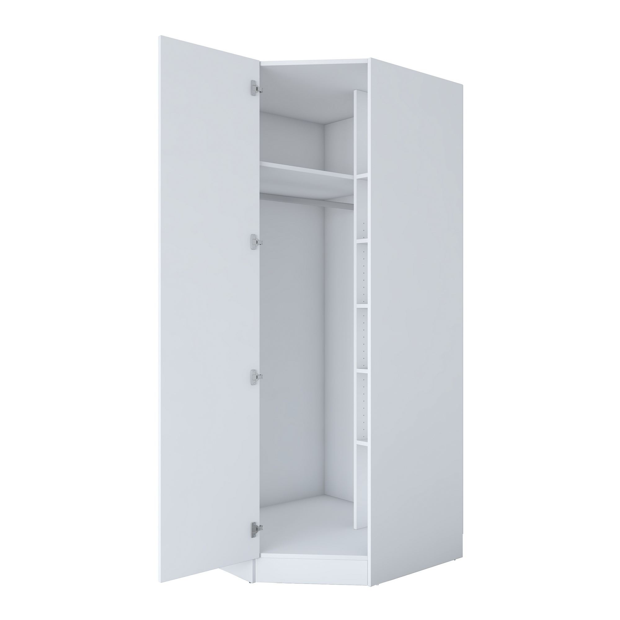Dulap haine BA183, 91 x 210 x 57,5 cm, alb, PAL, spatiu de depozitare, fixare pe perete — imaginea 3