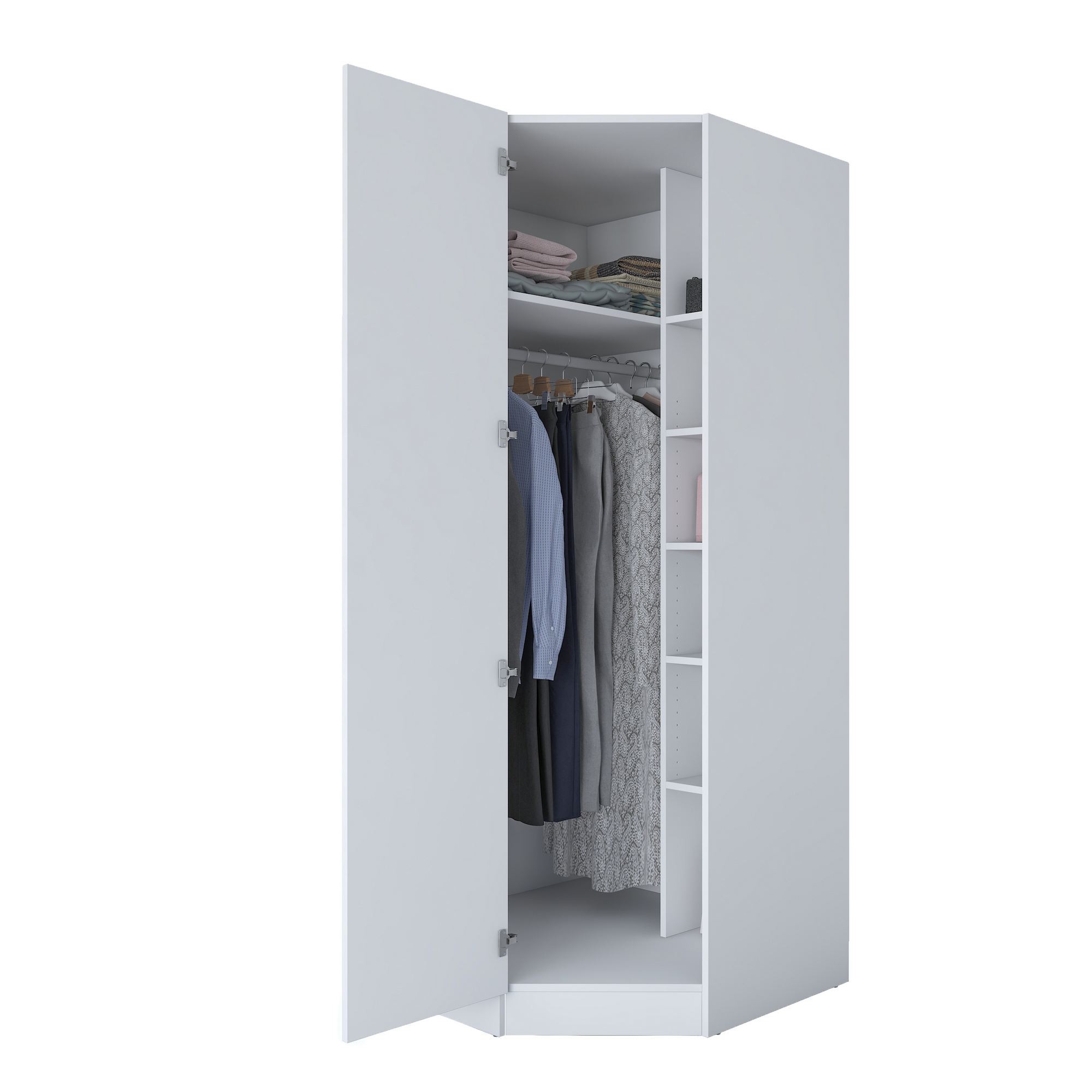 Dulap haine BA183, 91 x 210 x 57,5 cm, alb, PAL, spatiu de depozitare, fixare pe perete — imaginea 8