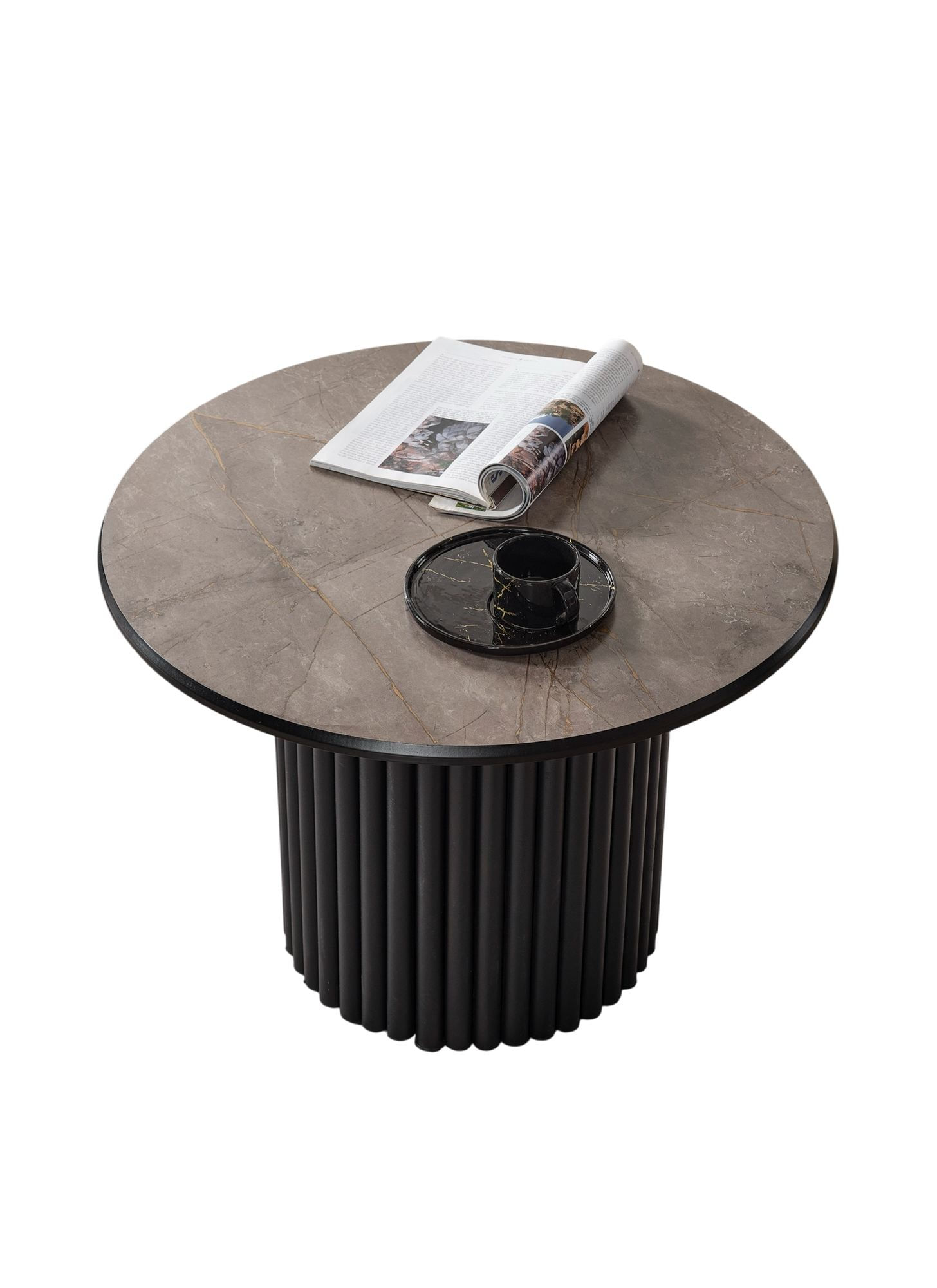 Masa de cafea Boston, 70 x 42 x 70 cm, metal, design compact, negru — imaginea 7