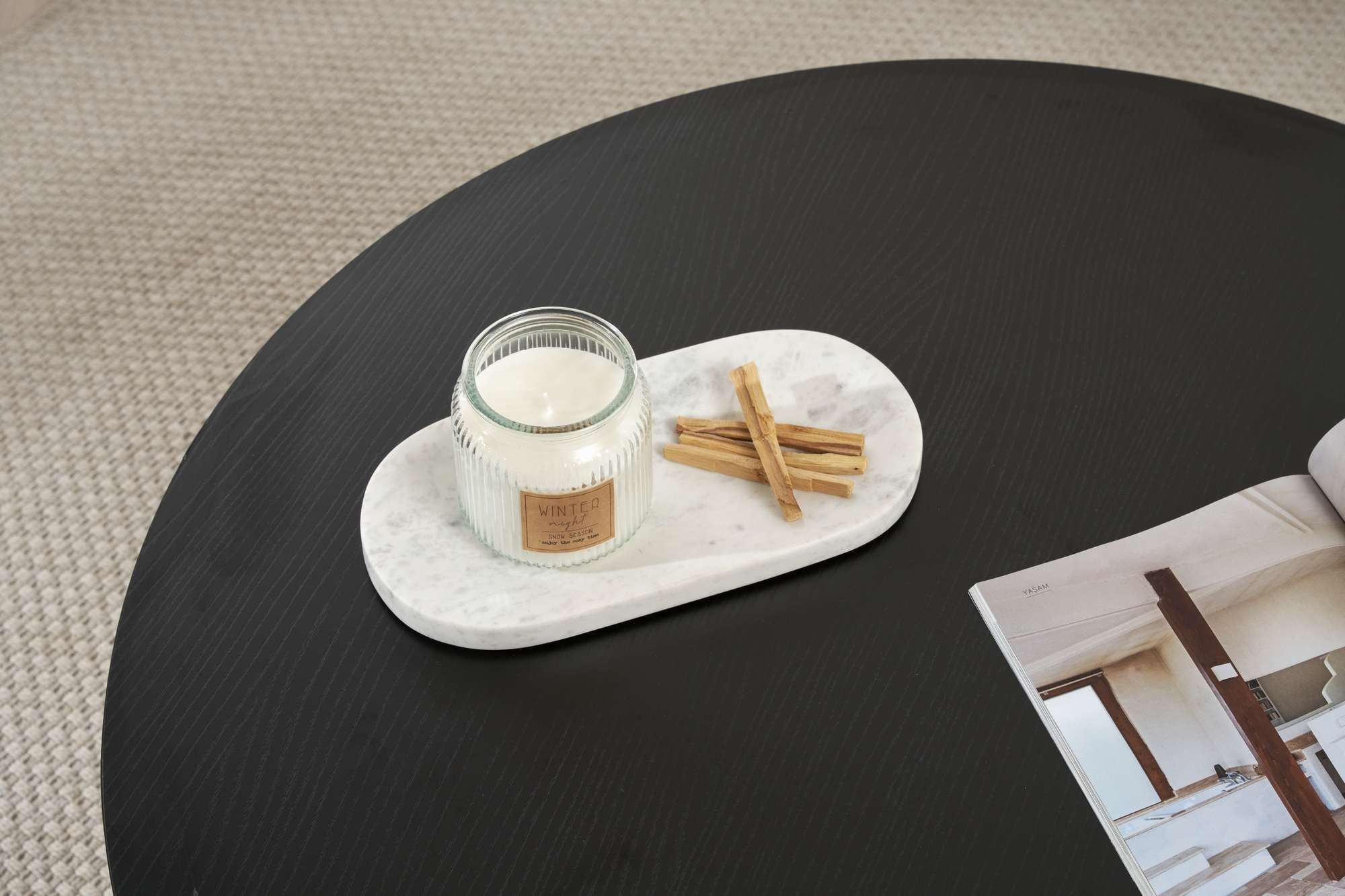 Masa de cafea Soleil, 90 x 40 x 90 cm, lemn negru, PAL melaminat, capacitate 20 kg, wood negru — imaginea 4