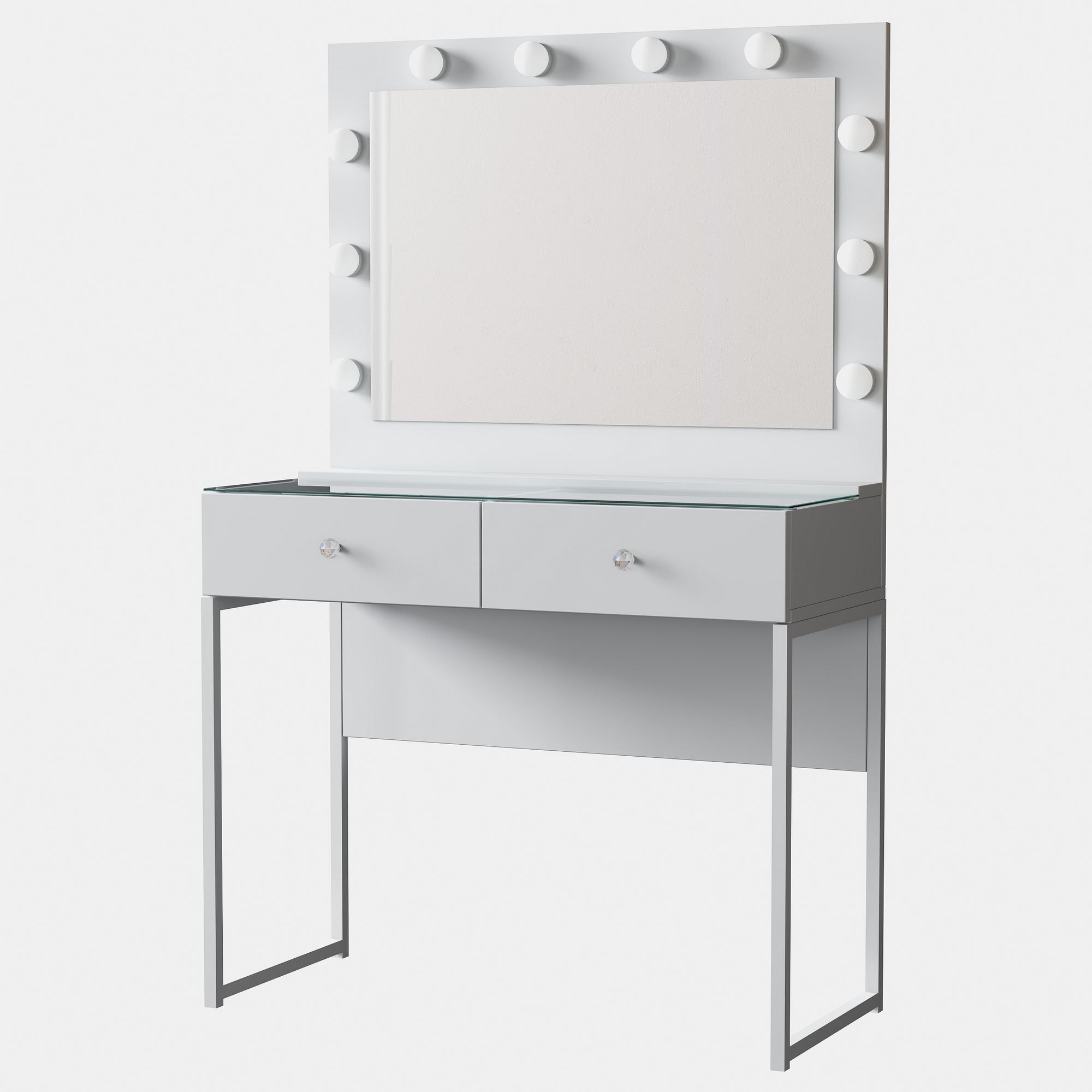 Masa de machiaj BJ146, 90 x 141,8 x 40 cm, alb, PAL — imaginea 13