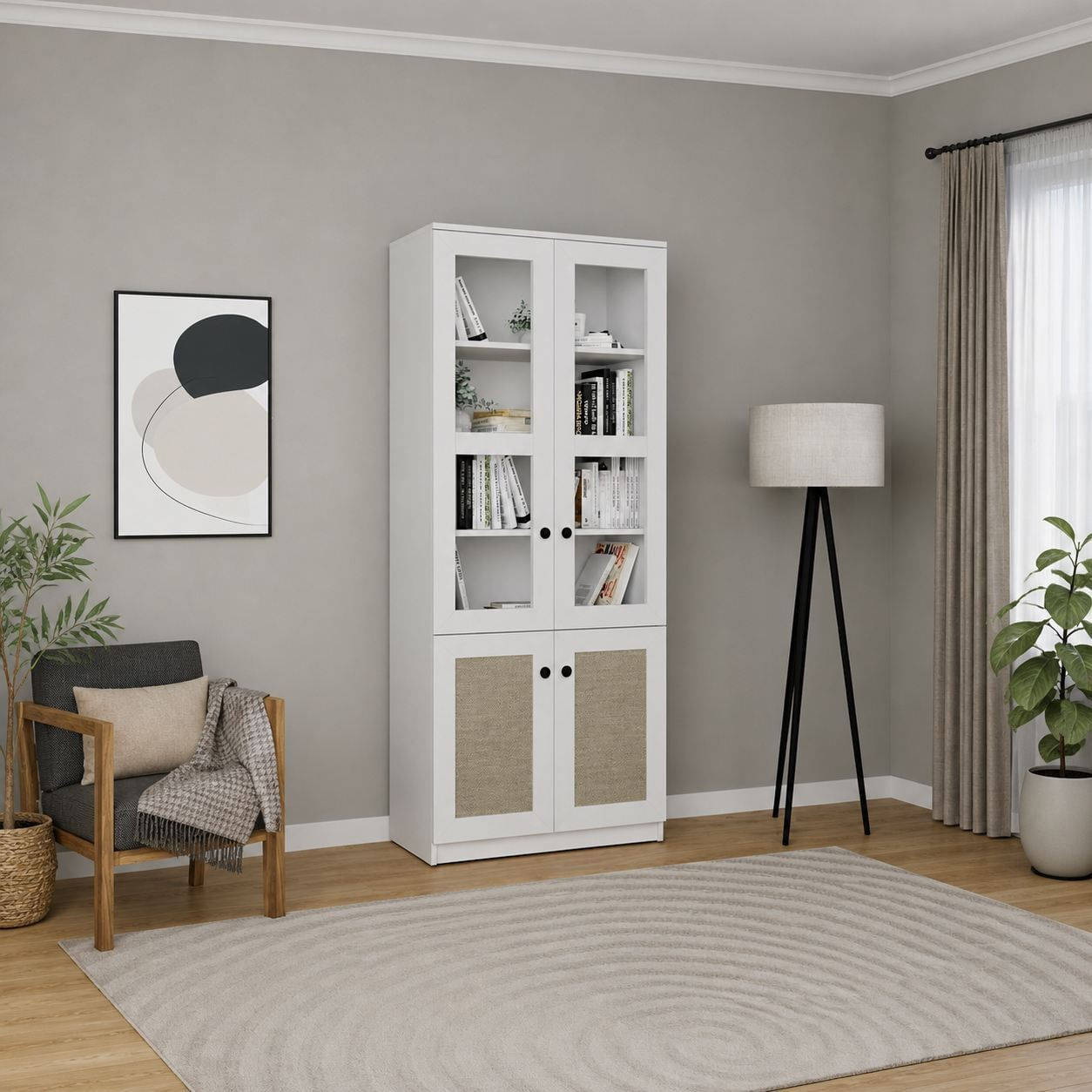 Dulap Lisa 1600-202, 80 x 190 x 37 cm, PAL melaminat, spatiu de depozitare, whte — imaginea 3