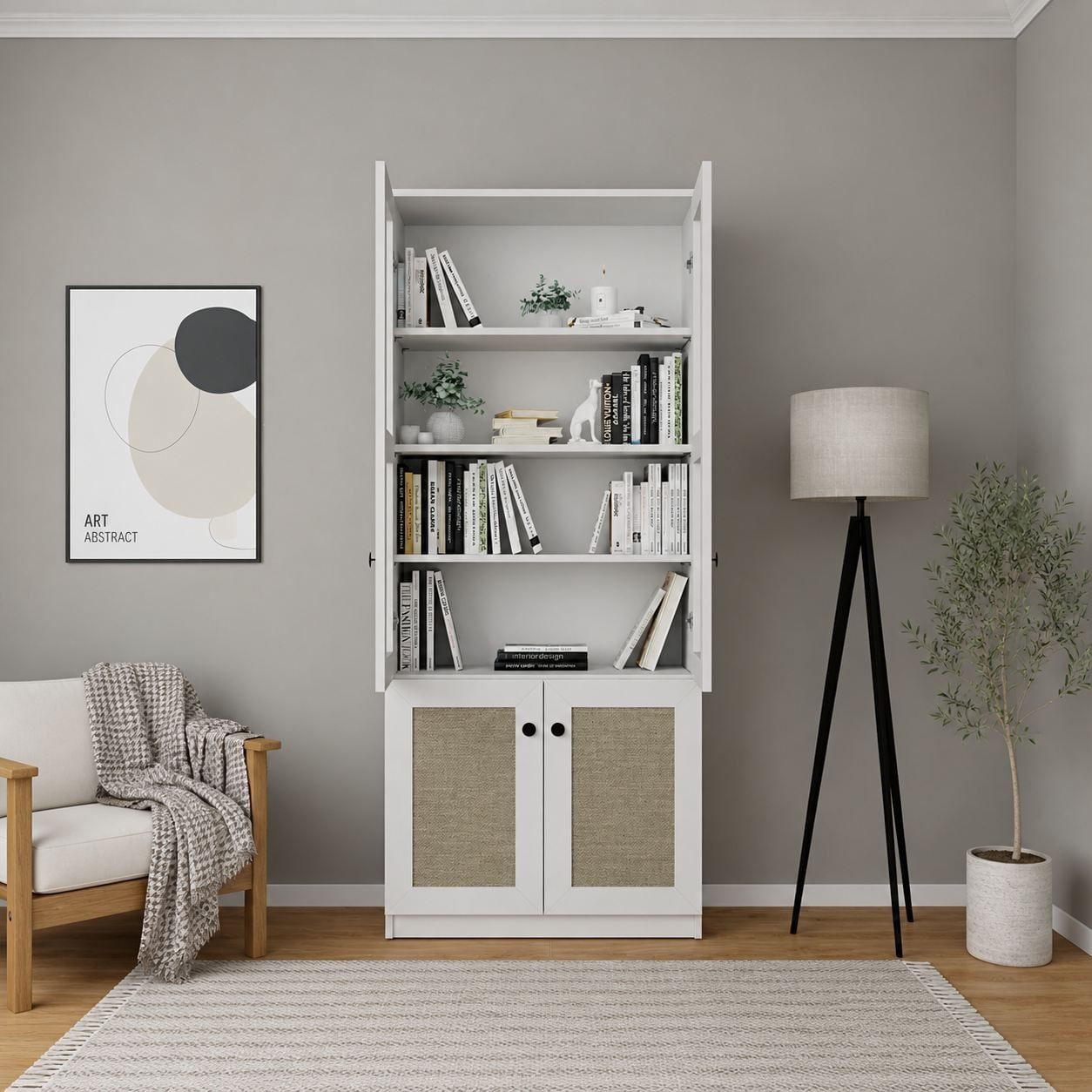Dulap Lisa 1600-202, 80 x 190 x 37 cm, PAL melaminat, spatiu de depozitare, whte — imaginea 4