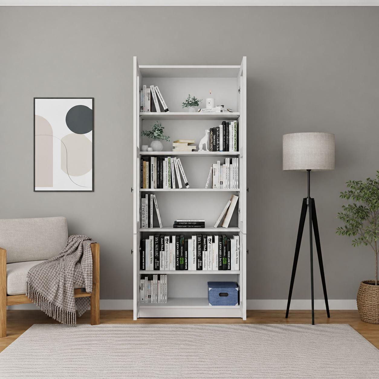 Dulap Lisa 1600-202, 80 x 190 x 37 cm, PAL melaminat, spatiu de depozitare, whte — imaginea 5