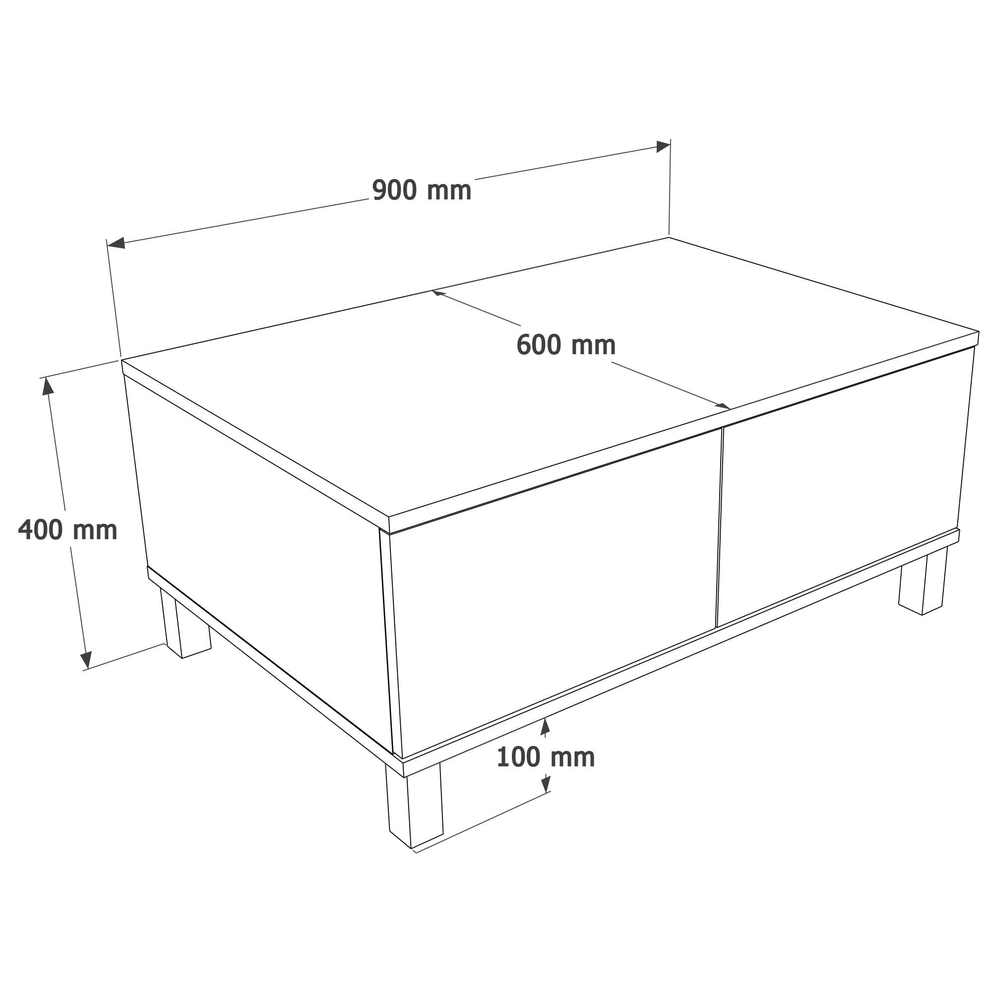 Masa de cafea Mood - MD2-CS, 90 x 40 x 60 cm, sand stejar, PAL melaminat, design compact — imaginea 2