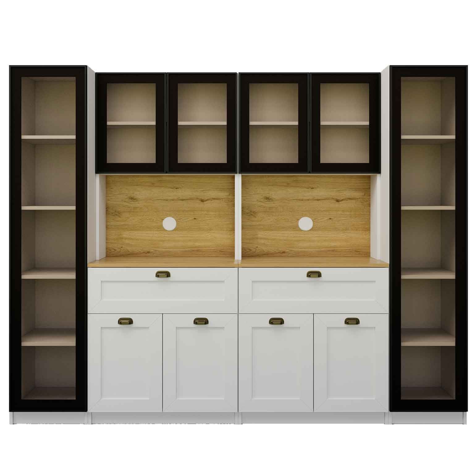 Dulap pentru cafea Nero Quad 1600-224, 240 x 190 x 44 cm, alb, PAL melaminat, spatiu de depozitare, fixare pe perete — imaginea 2