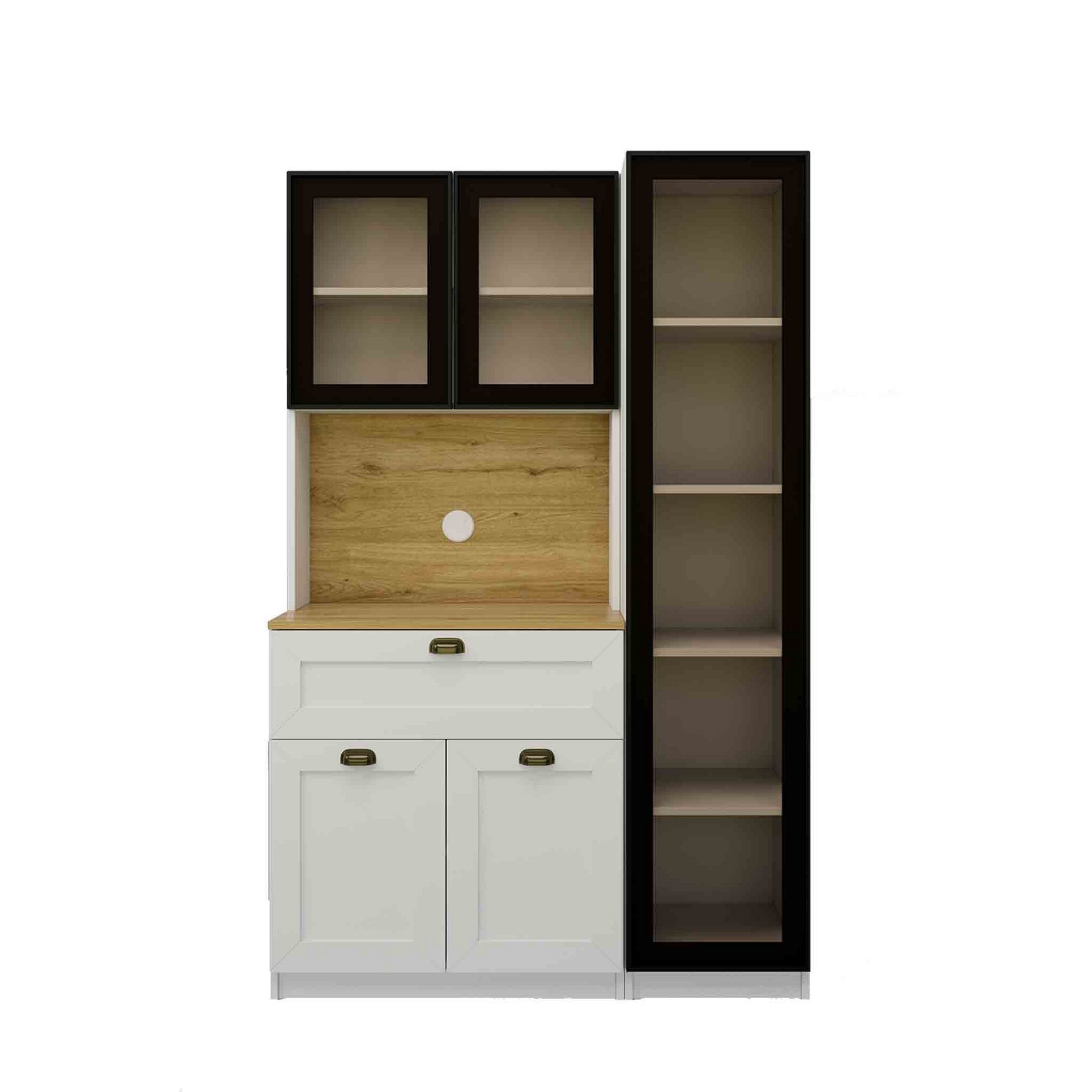 Dulap pentru cafea Nero 1600-210, 120 x 191,8 x 44 cm, alb, PAL melaminat, spatiu de depozitare, fixare pe perete — imaginea 4