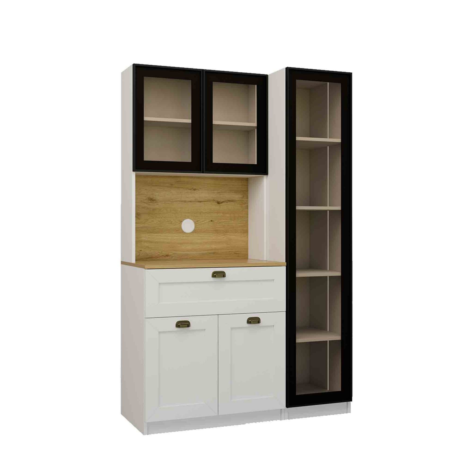 Dulap pentru cafea Nero 1600-210, 120 x 191,8 x 44 cm, alb, PAL melaminat, spatiu de depozitare, fixare pe perete — imaginea 5