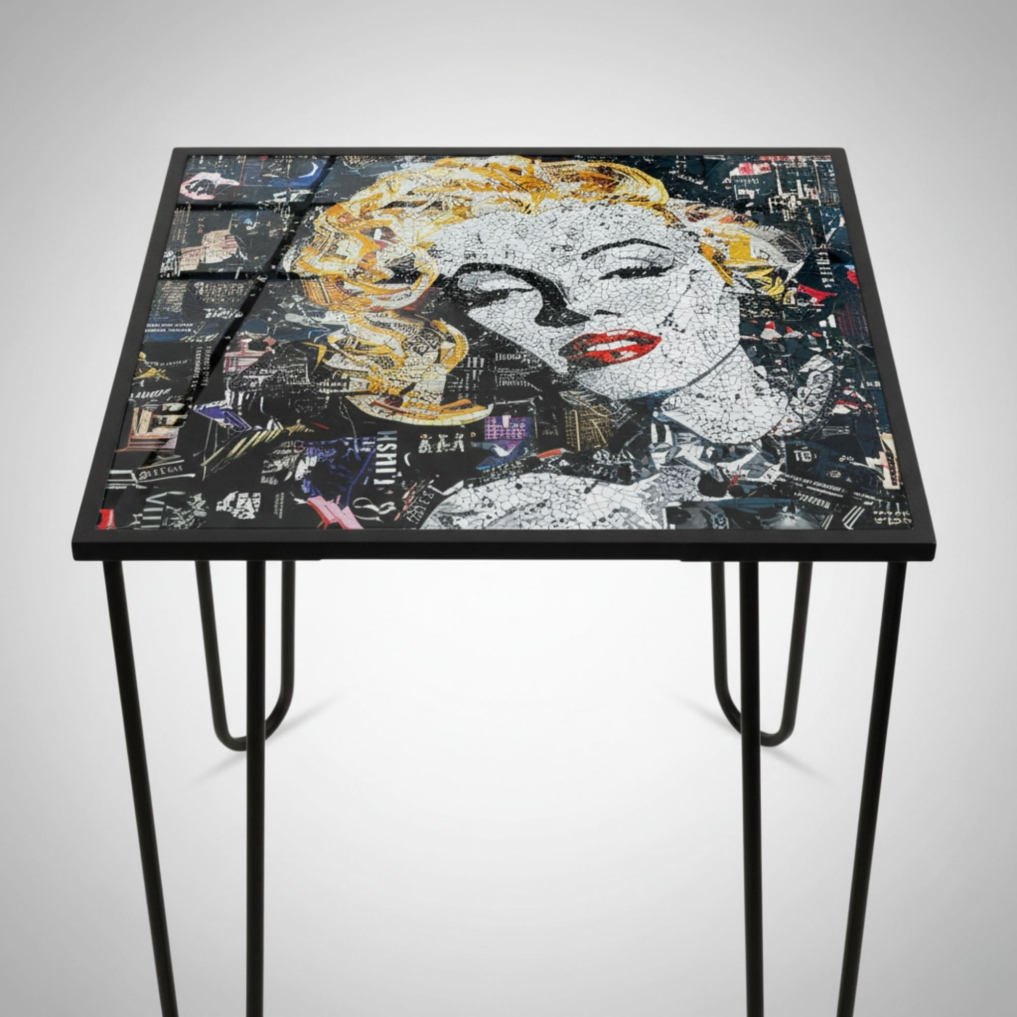 Masa de cafea Shb-032-E, 53 x 55 x 53 cm, multicolor, metal, design compact — imaginea 3