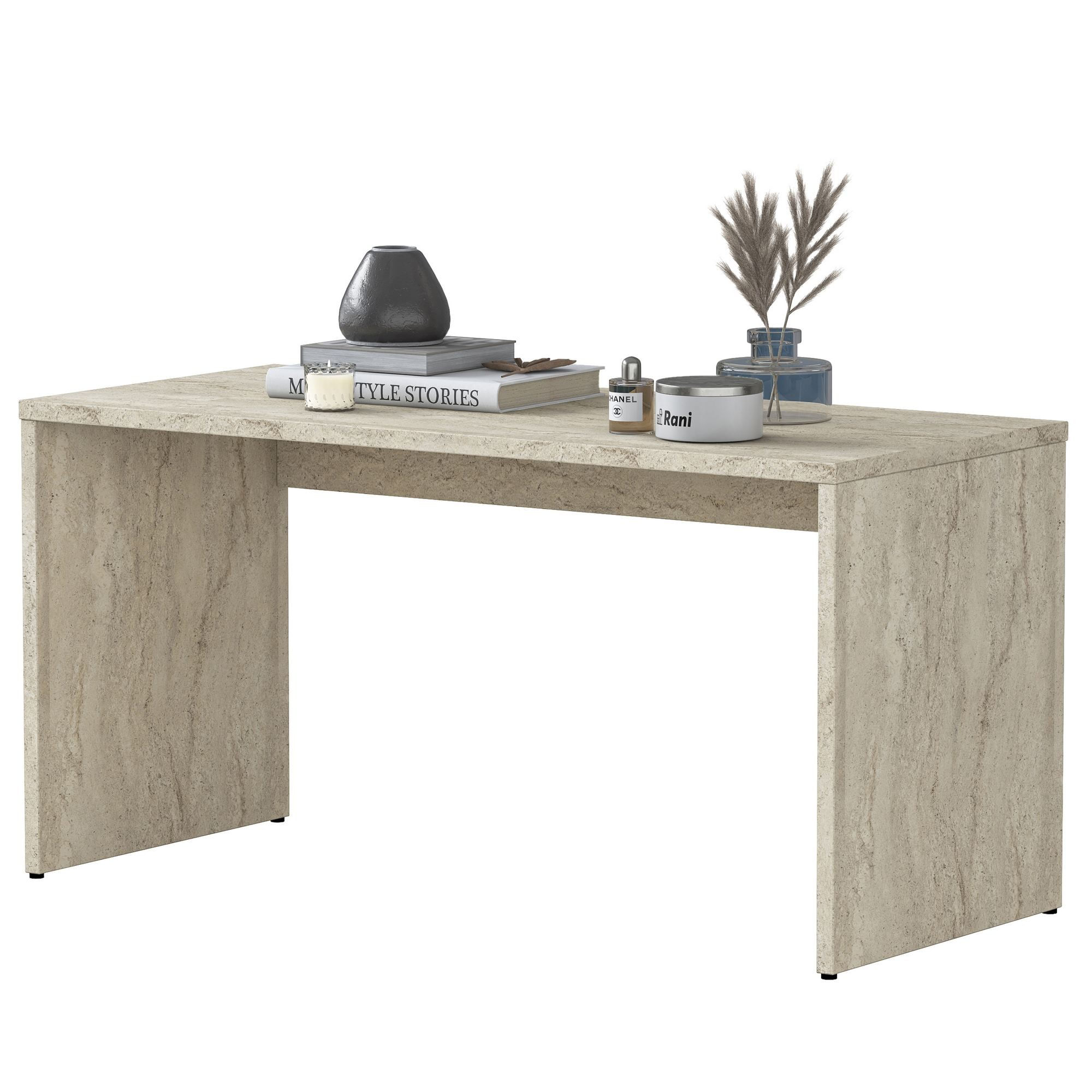 Masa de cafea AB114, 90 x 44,8 x 40 cm, travertin, PAL, design compact — imaginea 5