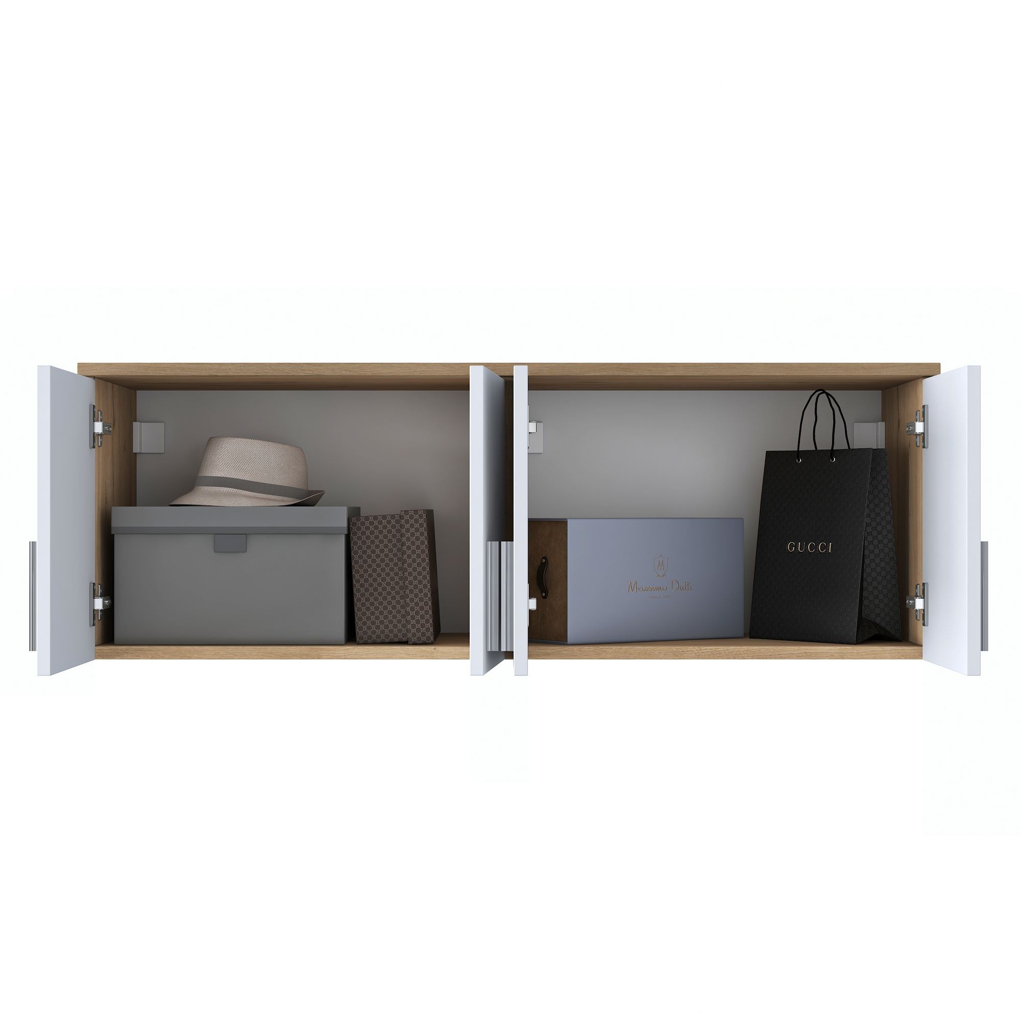 Dulap suspendat EA150 - 4632, 120 x 41,4 x 37,5 cm, nuc alb, PAL, fixare pe perete — imaginea 3