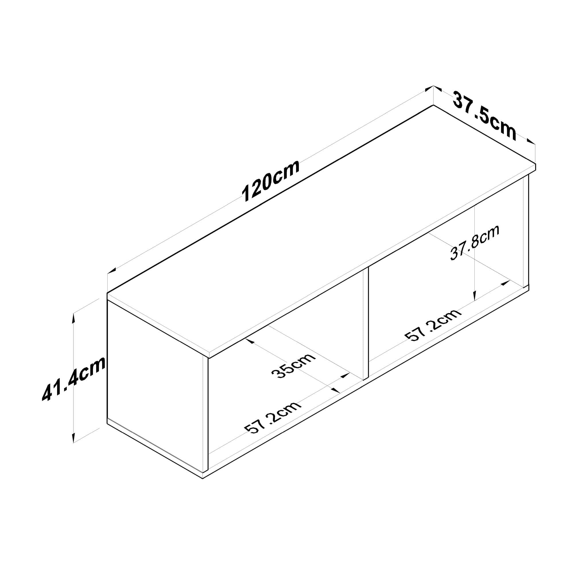Dulap suspendat EA150 - 4632, 120 x 41,4 x 37,5 cm, nuc alb, PAL, fixare pe perete — imaginea 10