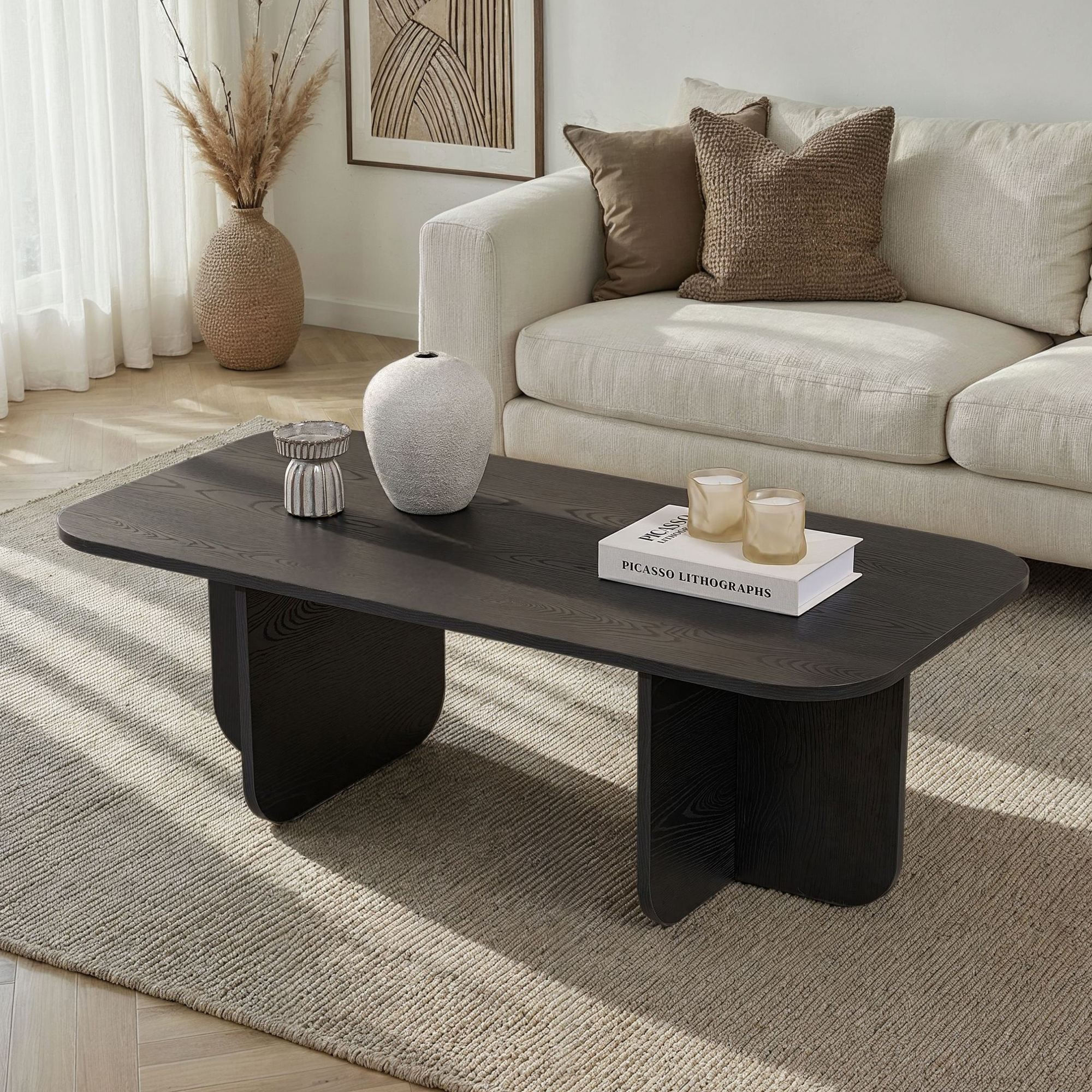 Masa de cafea Akira, 120 x 41 x 60 cm, lemn negru, PAL melaminat, capacitate 25 kg, wood negru — imaginea 5