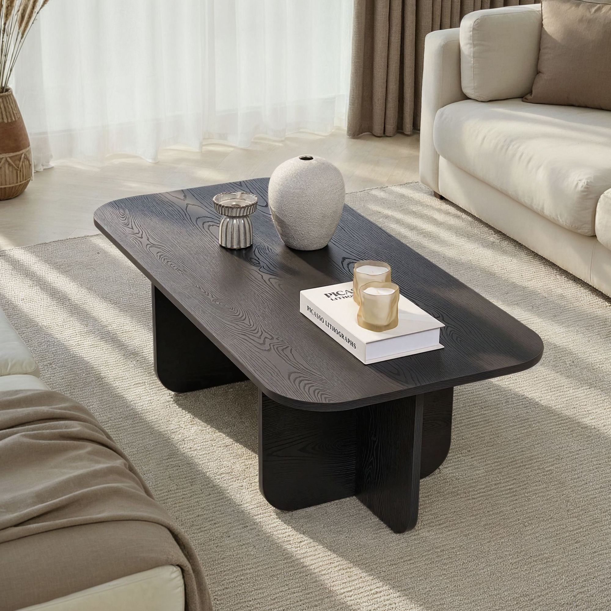 Masa de cafea Akira, 120 x 41 x 60 cm, lemn negru, PAL melaminat, capacitate 25 kg, wood negru — imaginea 6