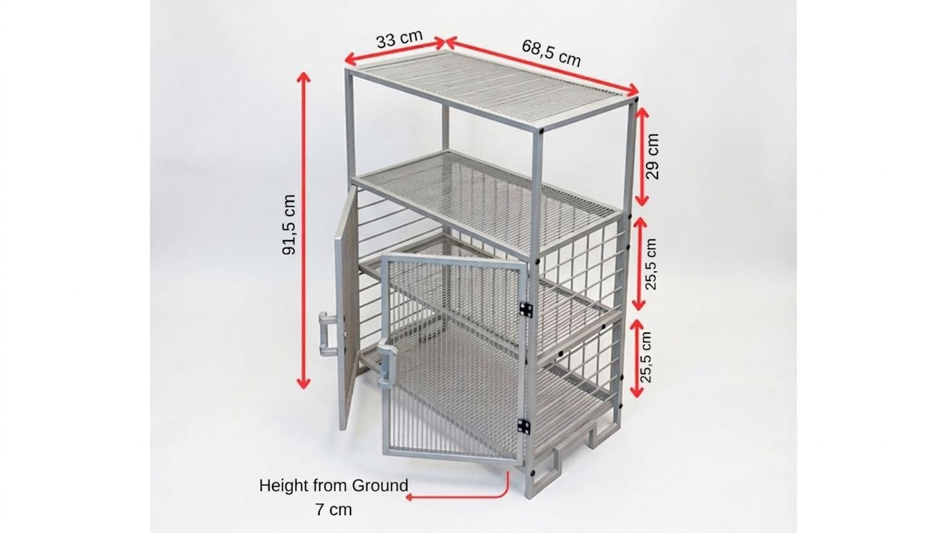 Dulap Kron, 68,5 x 91,5 x 33 cm, gri, metal — imaginea 3