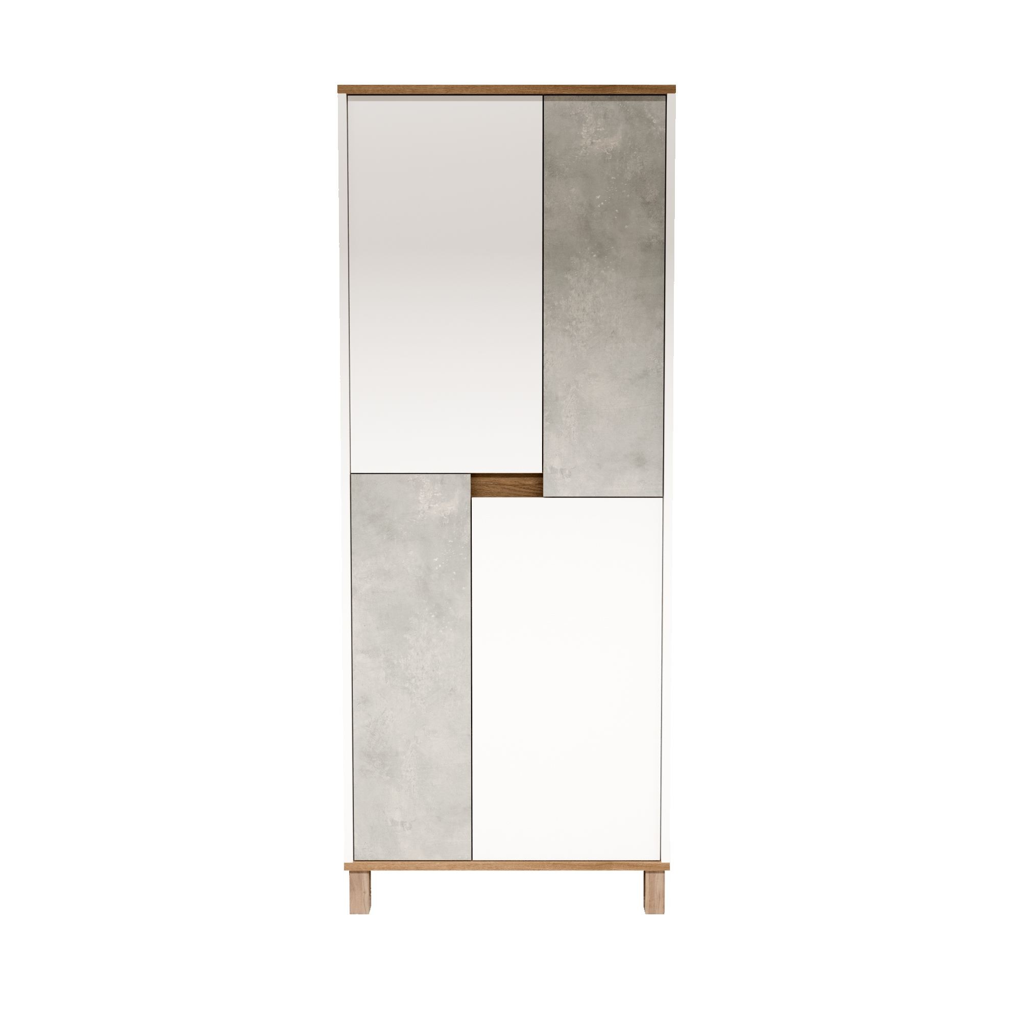 Dulap Nord - ND15-SW, 69,7 x 175 x 40 cm, alb stejar gri, PAL melaminat, spatiu de depozitare, fixare pe perete — imaginea 4