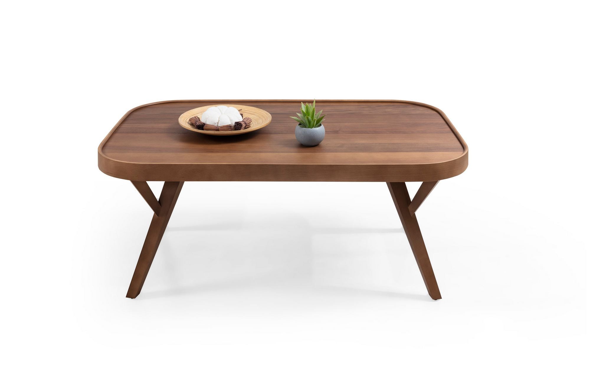 Masa de cafea Fabio 110, 110 x 44 x 70 cm, nuc, MDF, design compact — imaginea 2